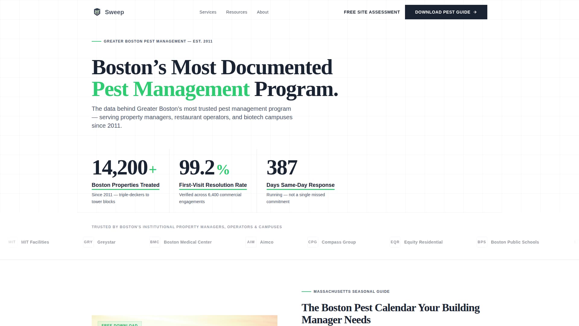 Sweep - Precision Pestcontrol Landing Page Template