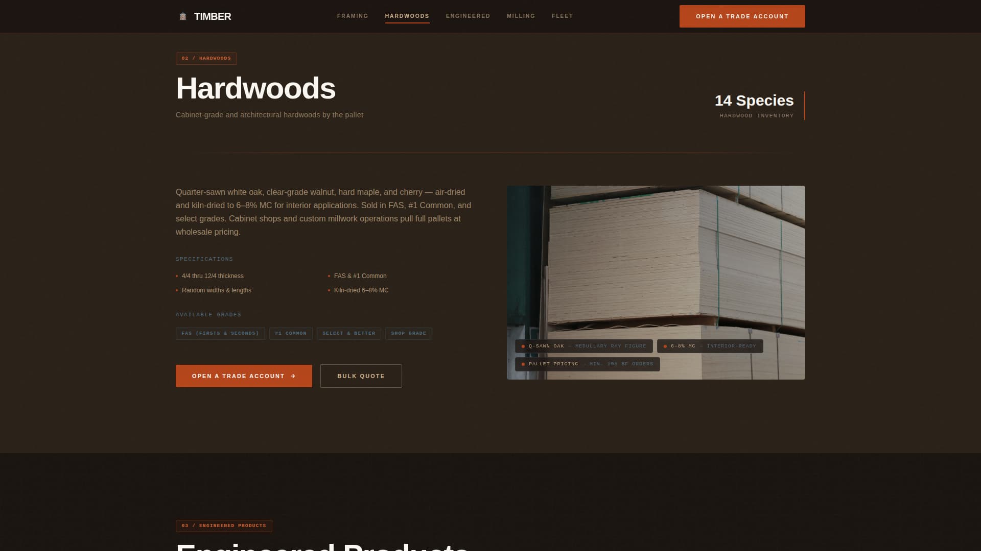 Timber - Industrial Lumber Landing Page Template