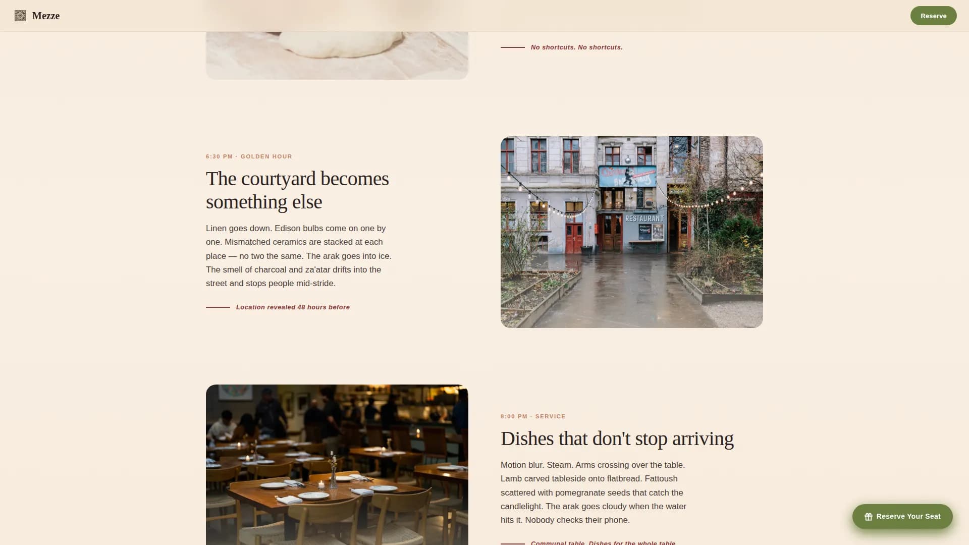 Middle Eastern Cuisine & Dining Residential Booking Website Template