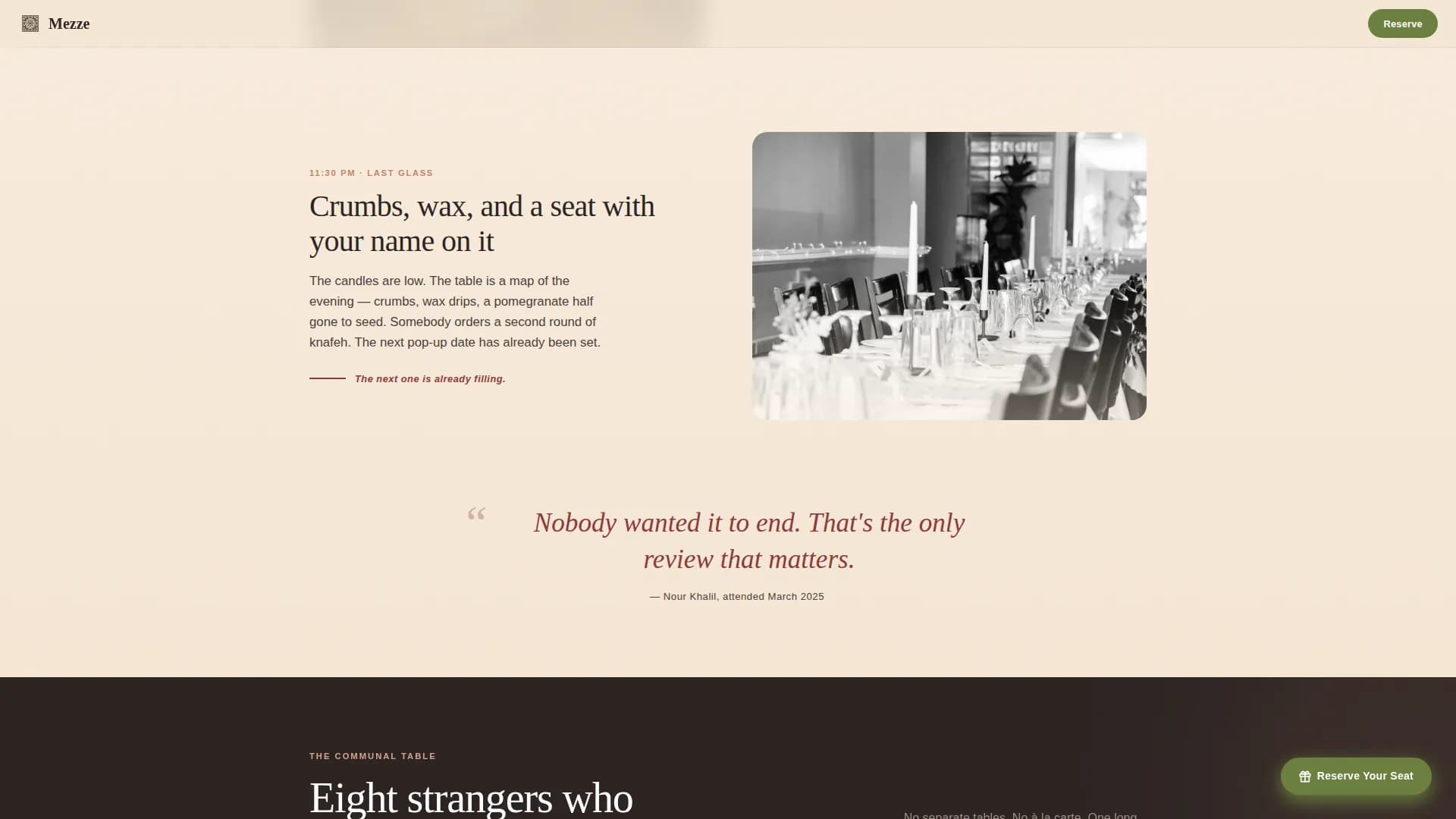 Middle Eastern Cuisine & Dining Residential Booking Website Template