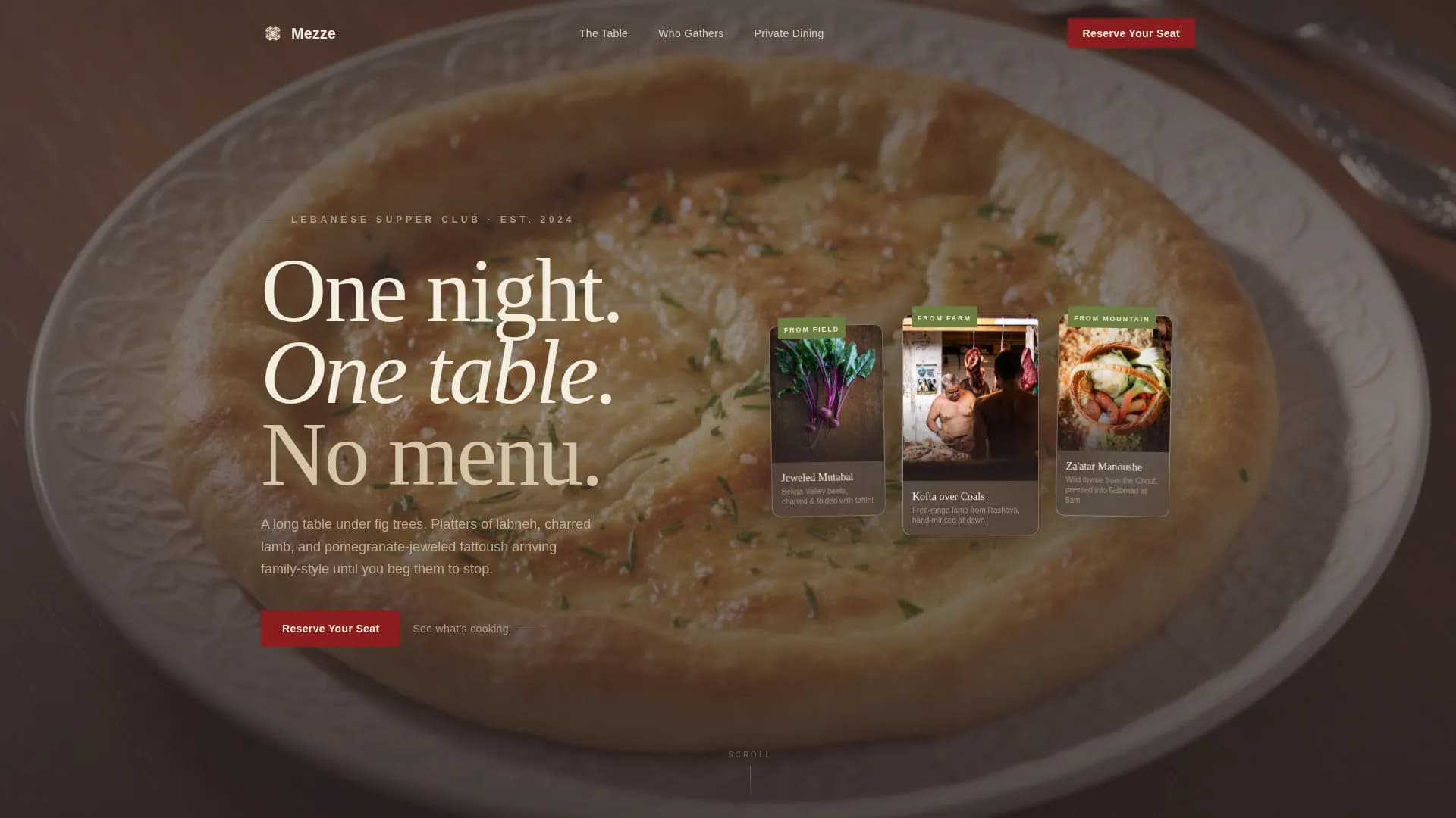 Middle Eastern Cuisine & Dining Independent Professional Website Template