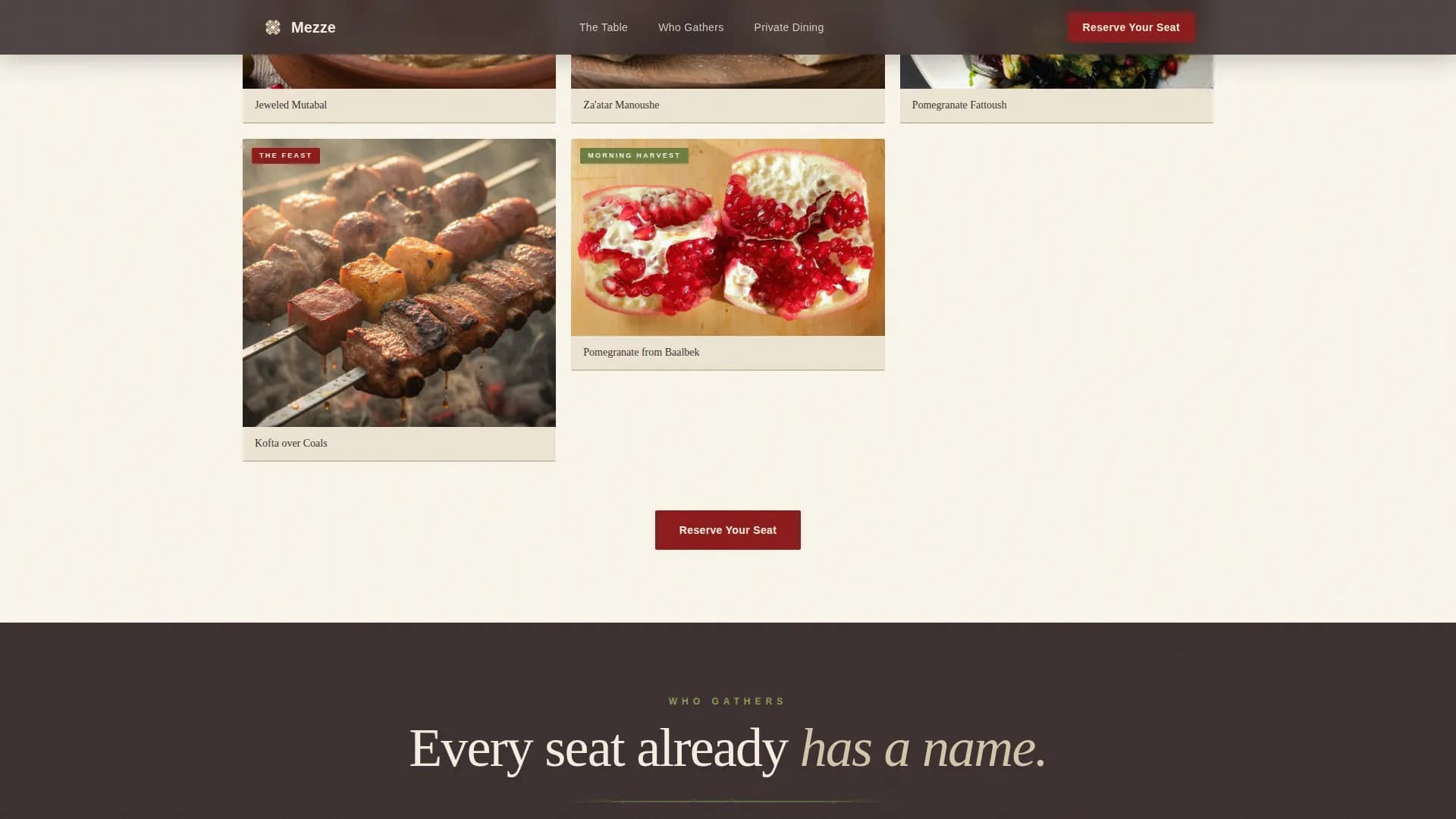 Middle Eastern Cuisine & Dining Independent Professional Website Template