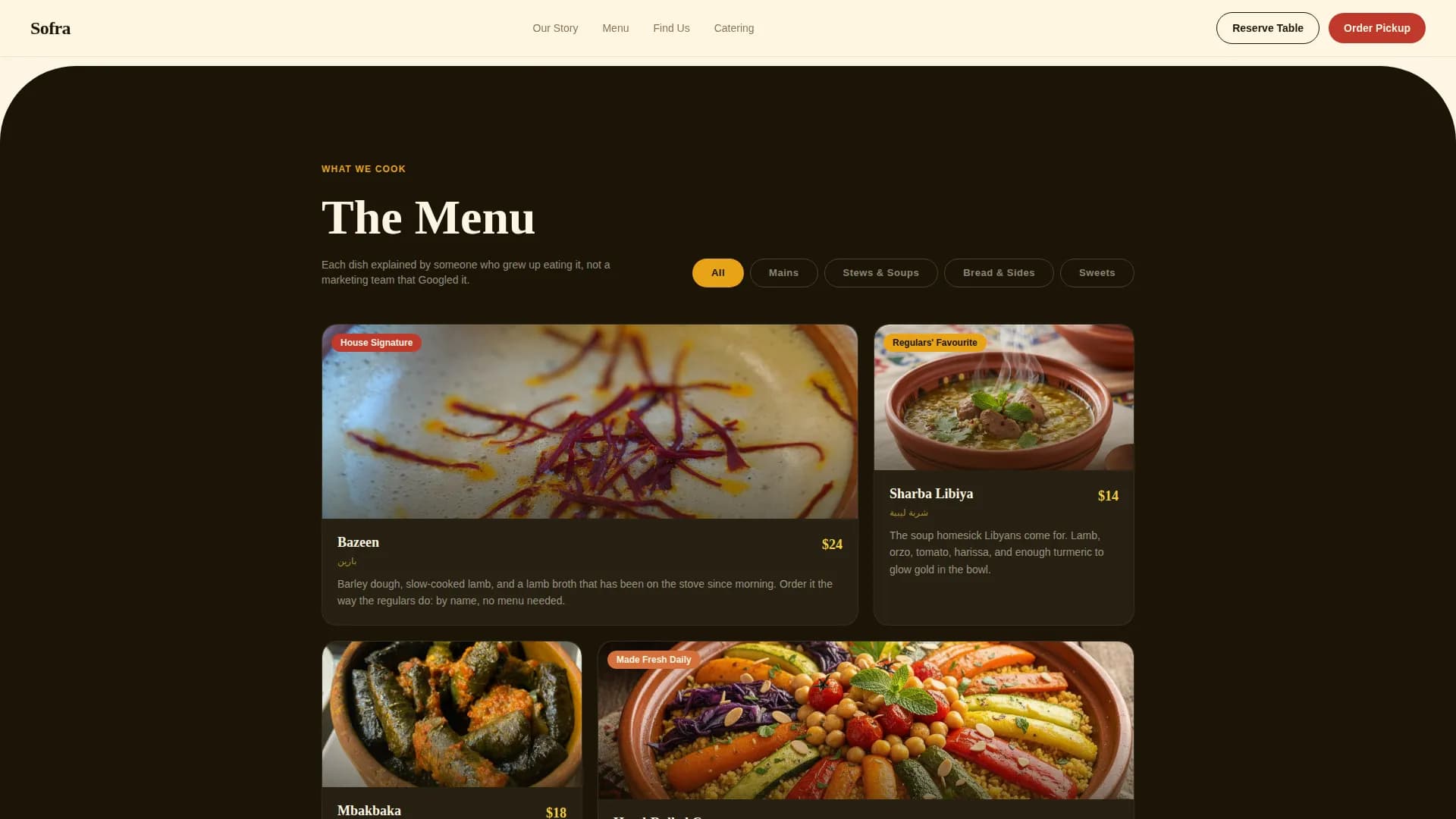 Levant — Vibrant Libyan Cuisine Landing Page Template