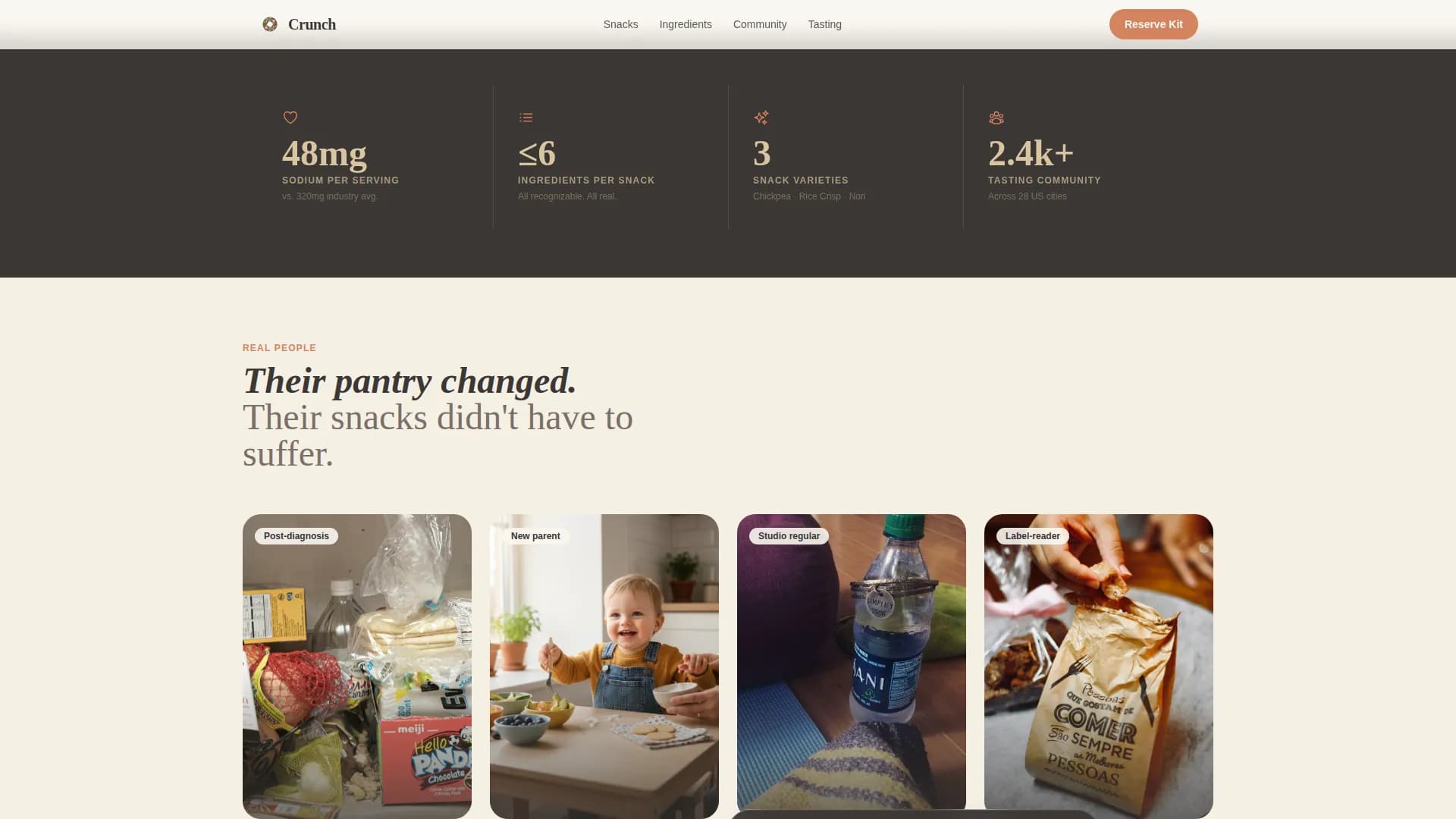 Munch — Gourmet Cardiac Snacks Landing Page Template