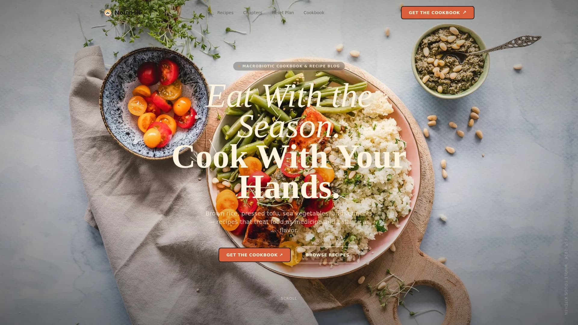 Vitality — Nourishing Macrobiotic Blog Landing Page Template