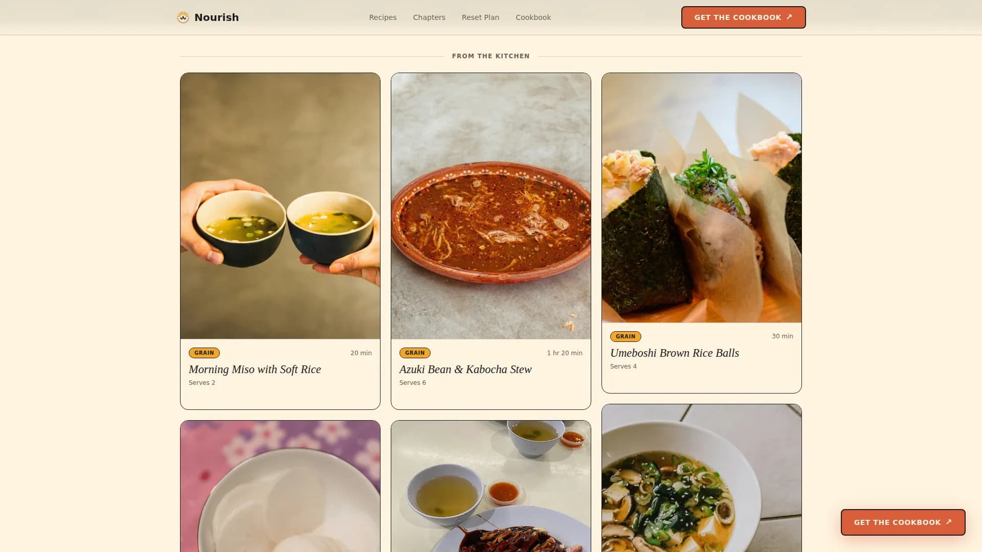 Vitality — Nourishing Macrobiotic Blog Landing Page Template