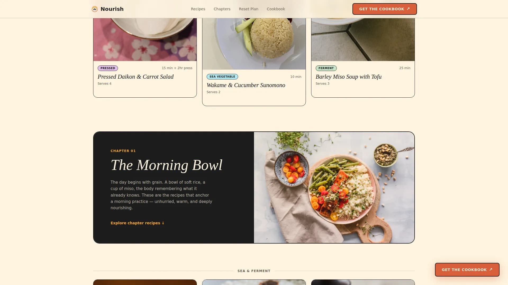 Vitality — Nourishing Macrobiotic Blog Landing Page Template