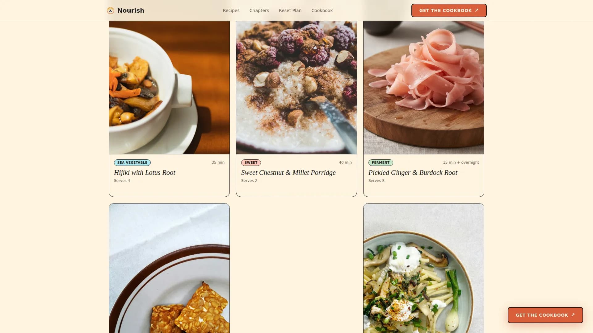 Vitality — Nourishing Macrobiotic Blog Landing Page Template