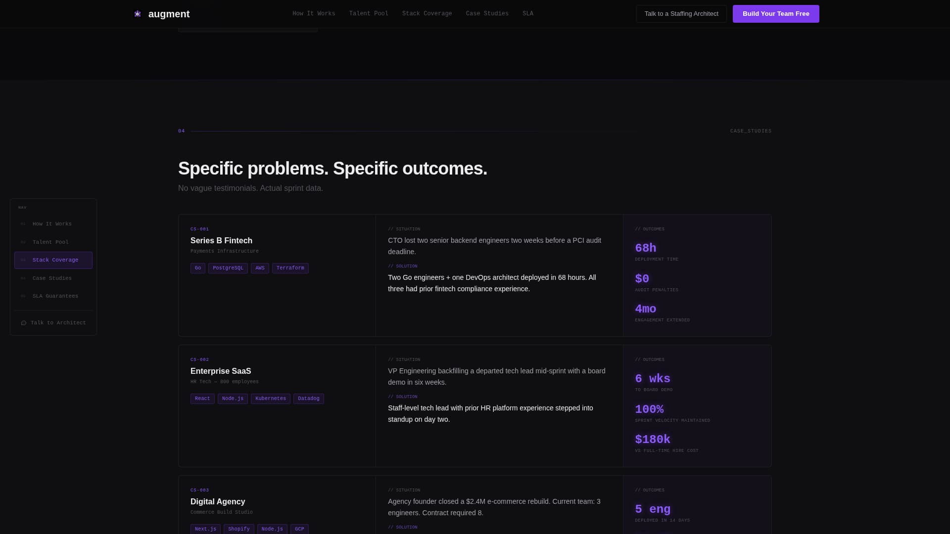 Augment - Instant IT Staffing Landing Page Template