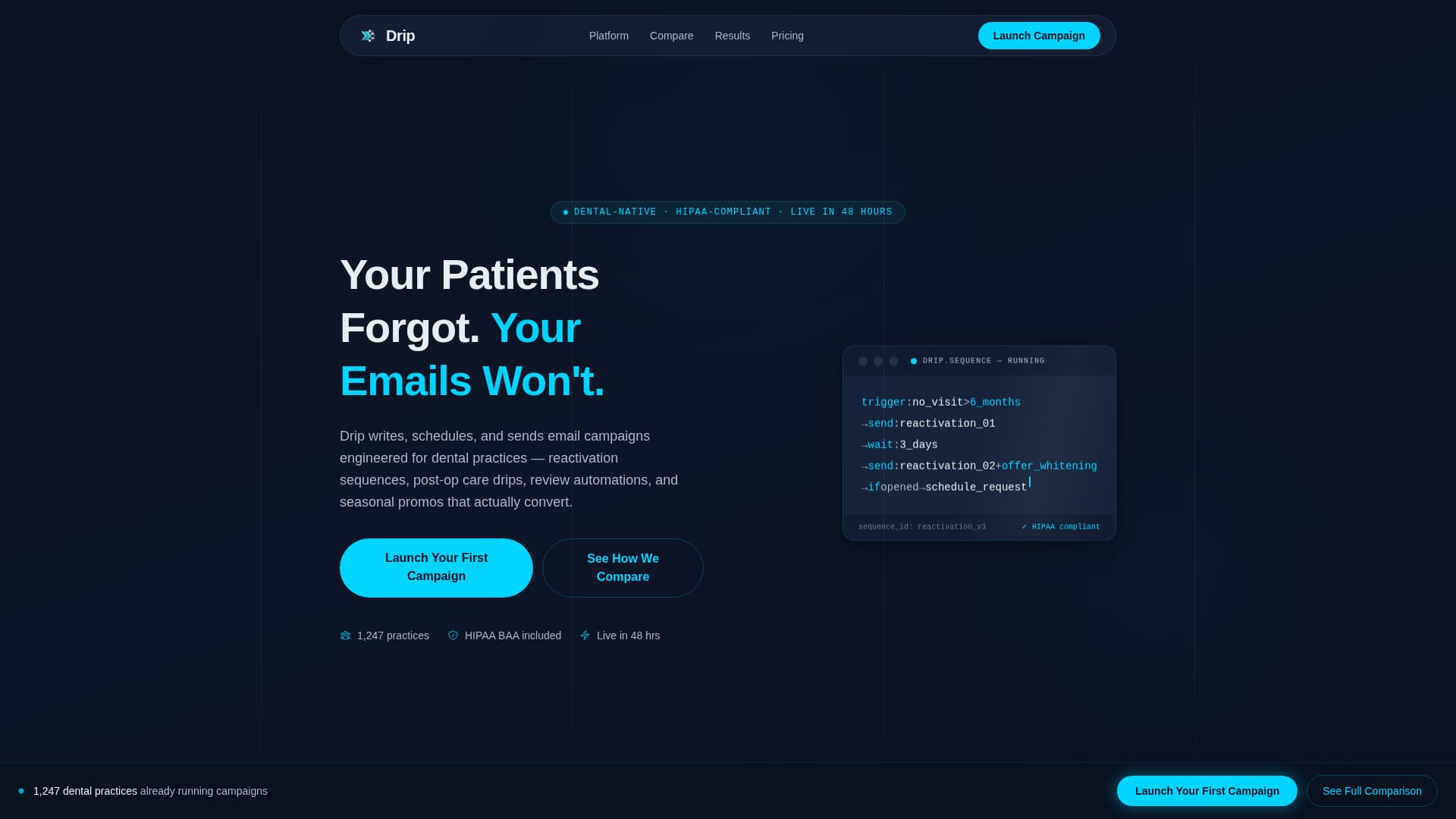 Drip - Powerful Dentalmarketing Landing Page Template