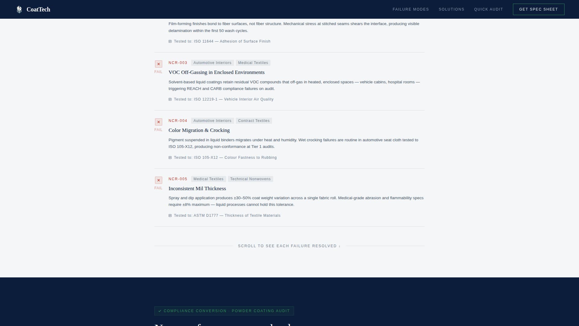 Coattech - Precision Textile Landing Page Template