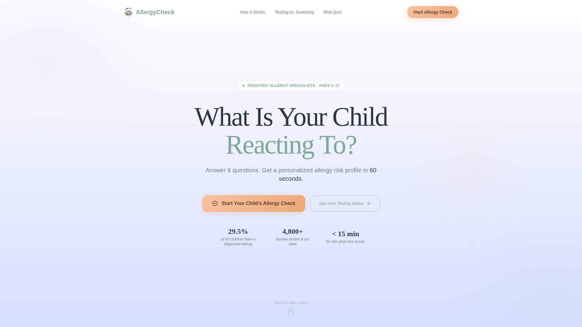 Clarity — Certified Children Allergy Clinic Landing Page Template