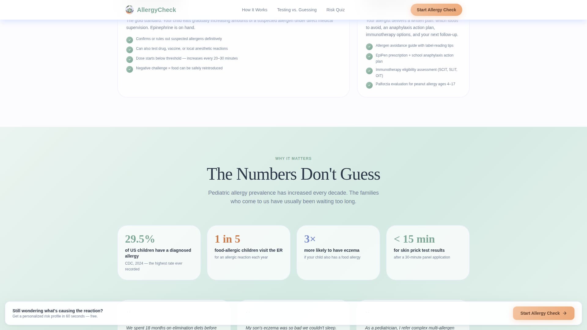Clarity — Certified Children Allergy Clinic Landing Page Template