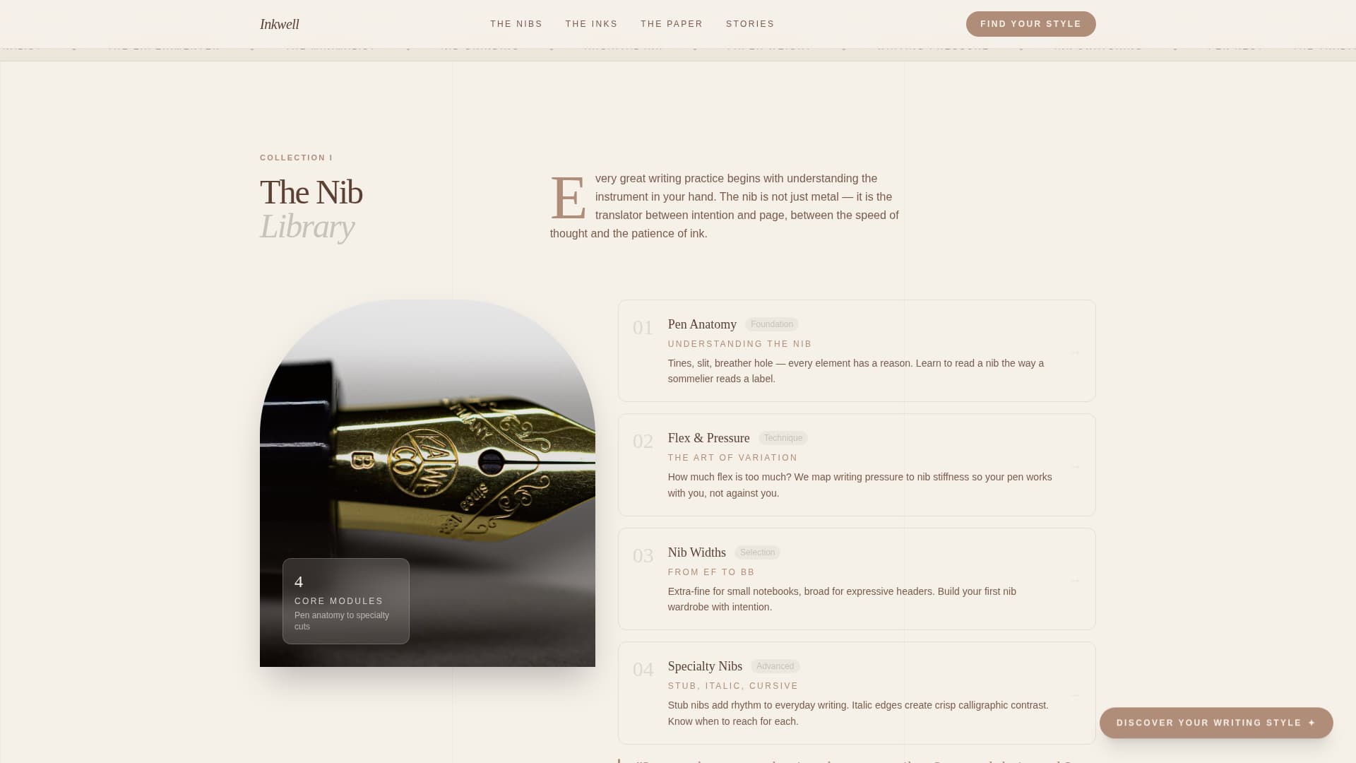 Manuscript — Premium Fine Writing Supplies Landing Page Template