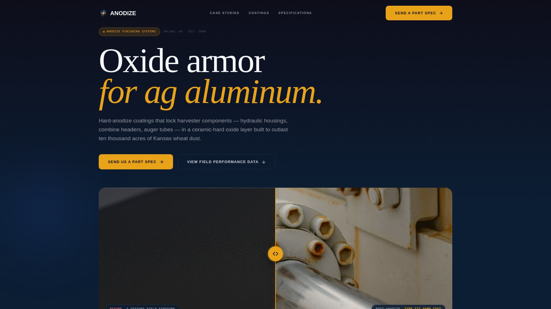 Anodize — Elite Crop Management Landing Page Template