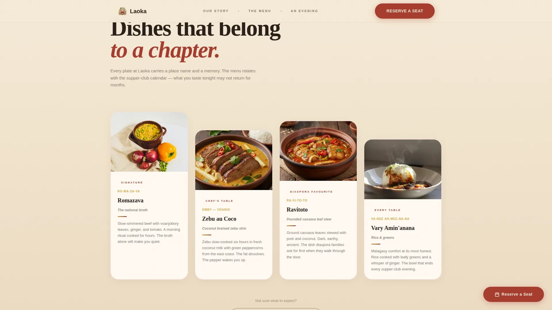 Essence — Warm Malagasy Restaurant Landing Page Template