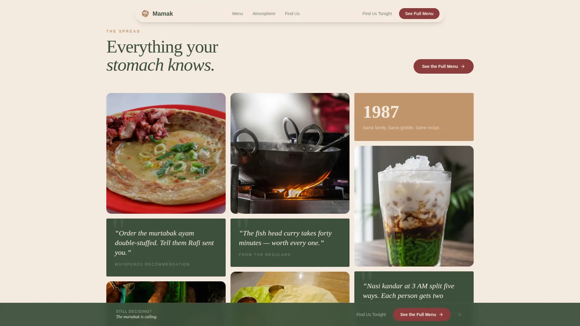 Night — Authentic Malaysian Street Landing Page Template
