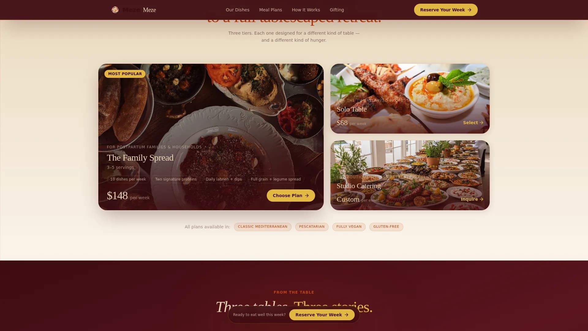 Meze - Authentic Mediterranean Catering Landing Page Template