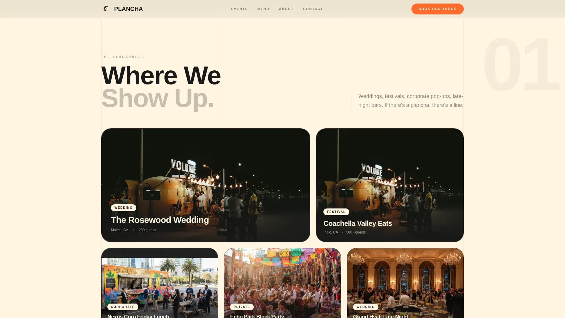 Plancha — Sizzling Nicaraguan Food Truck Landing Page Template