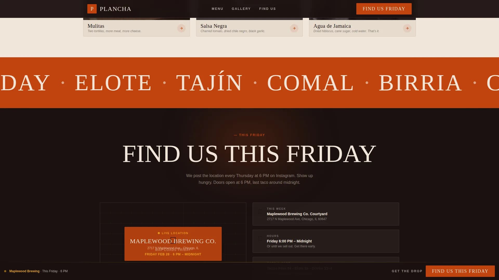 Plancha — Artisan Mexican Restaurant Landing Page Template