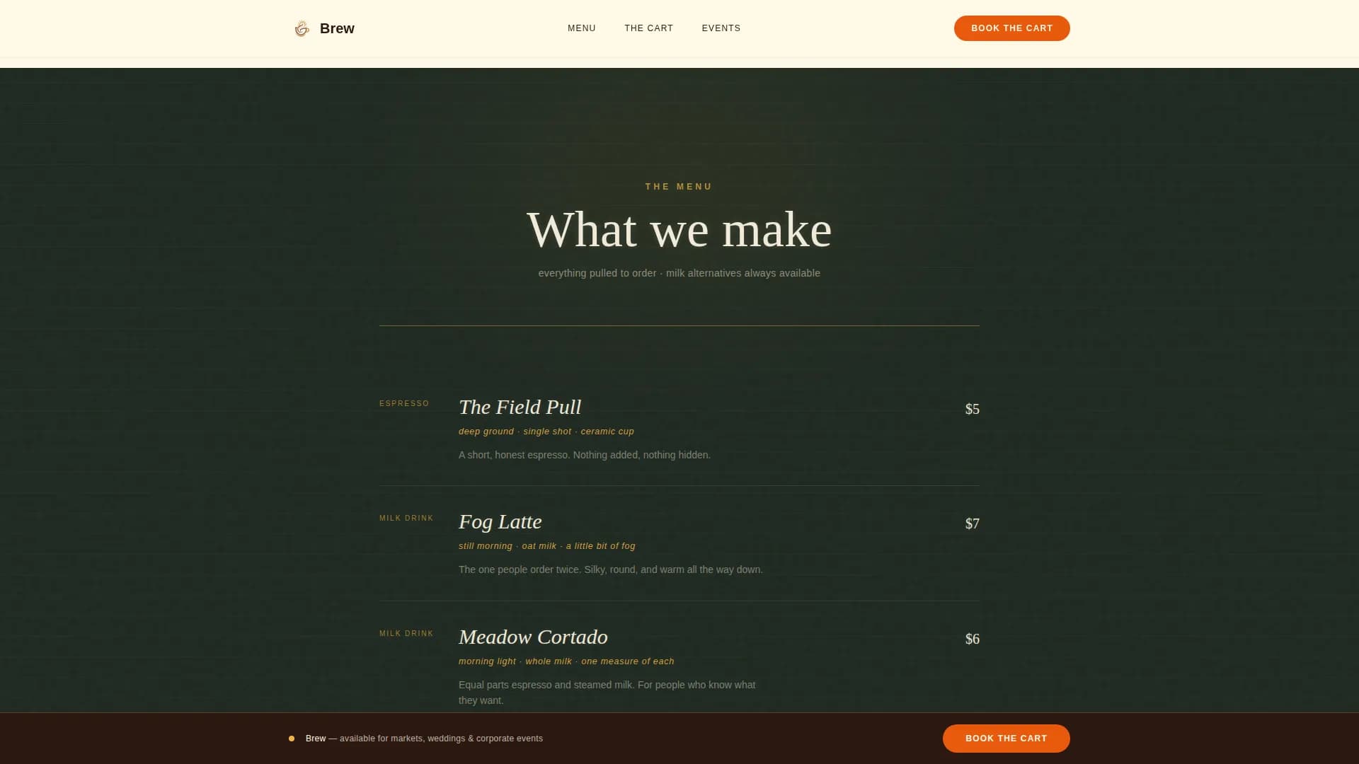 Brew — Mobile Coffee Shop Landing Page Template