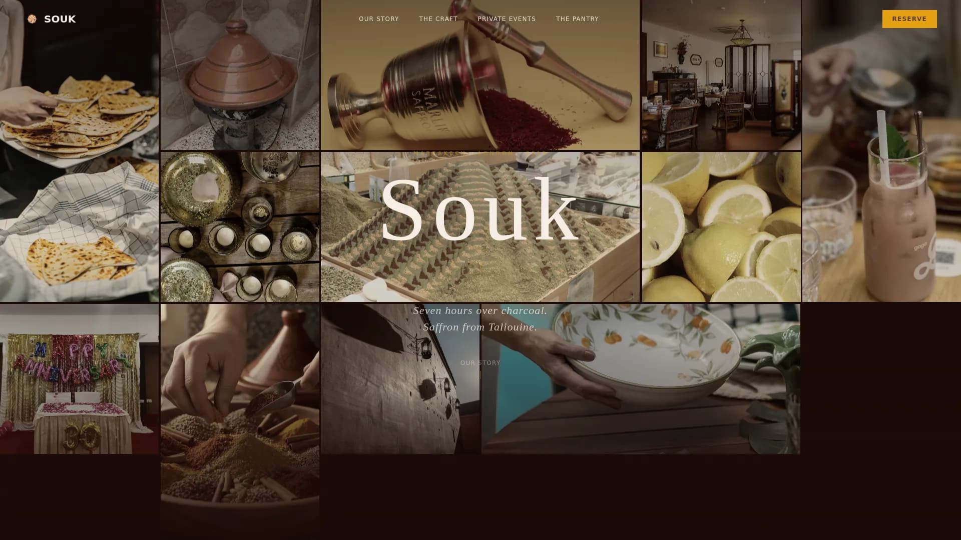 Souk — Fine Dining Experience Landing Page Template