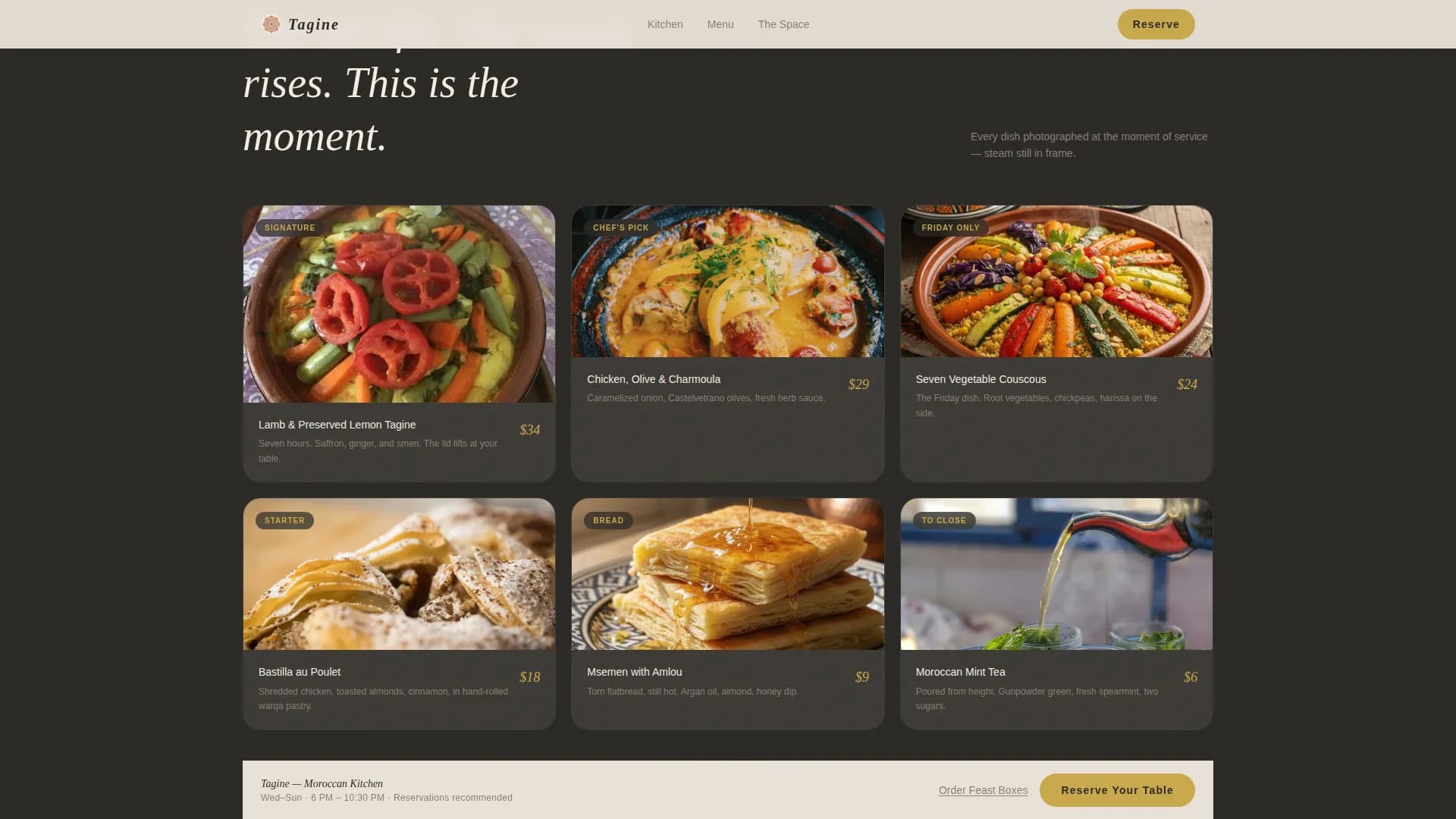Spice — Authentic Moroccan Dining Landing Page Template