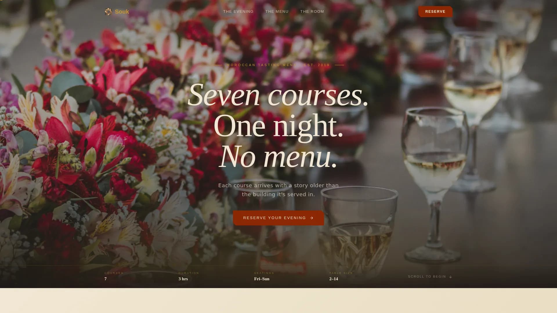 Souk — Tasting Menu Landing Page Template