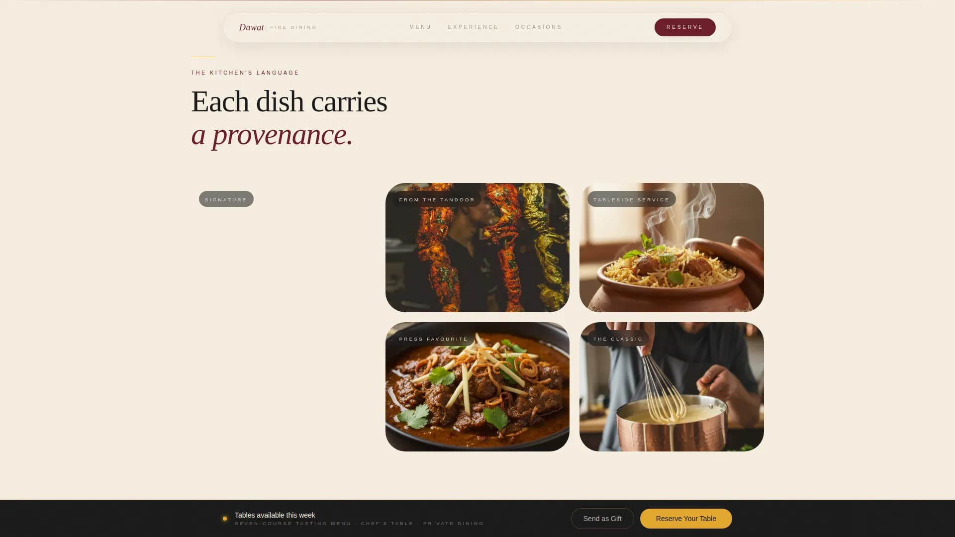 Indulge — Luxury Mughlai Dining Landing Page Template