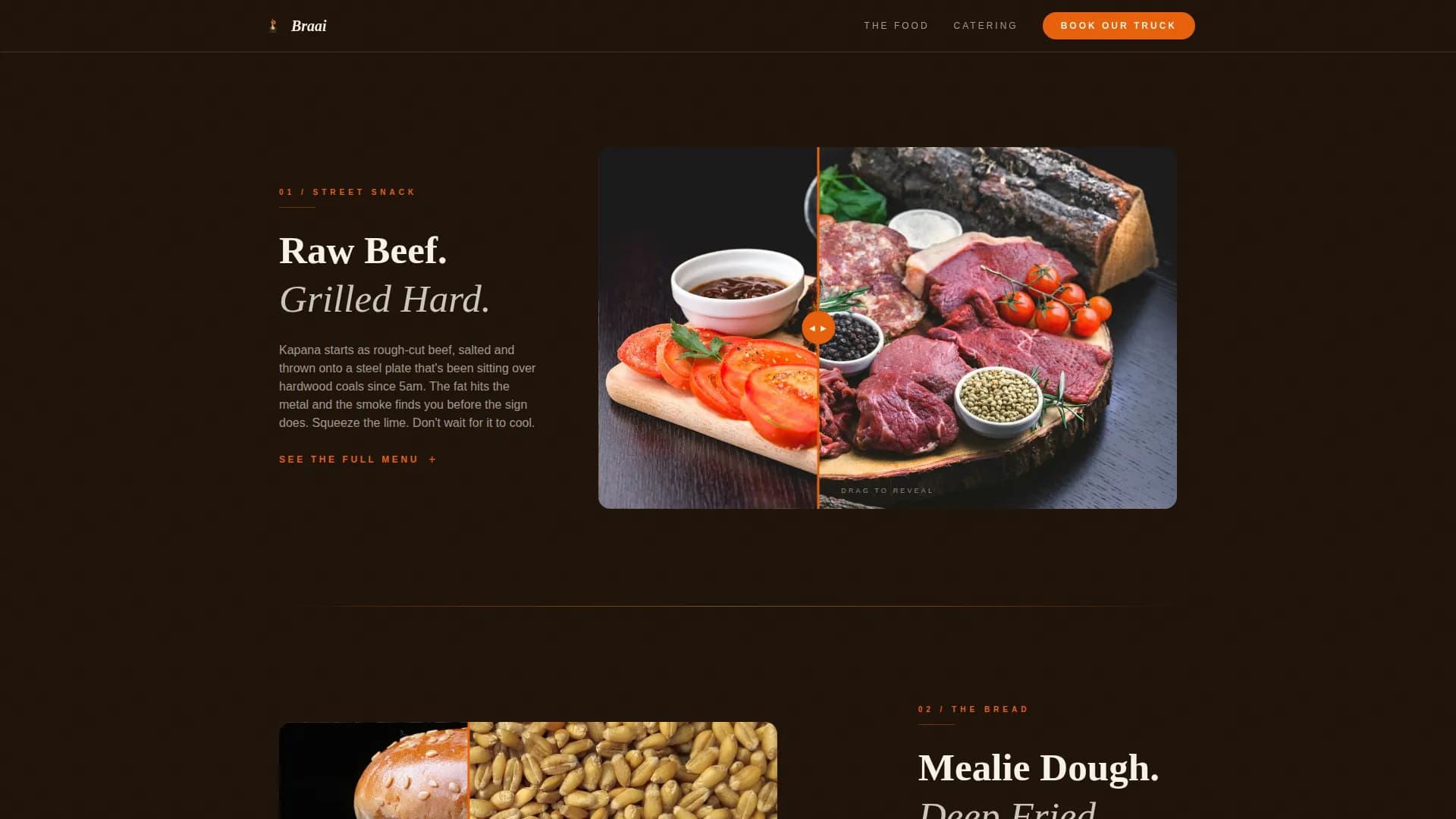 Braai — Street Food Truck Landing Page Template