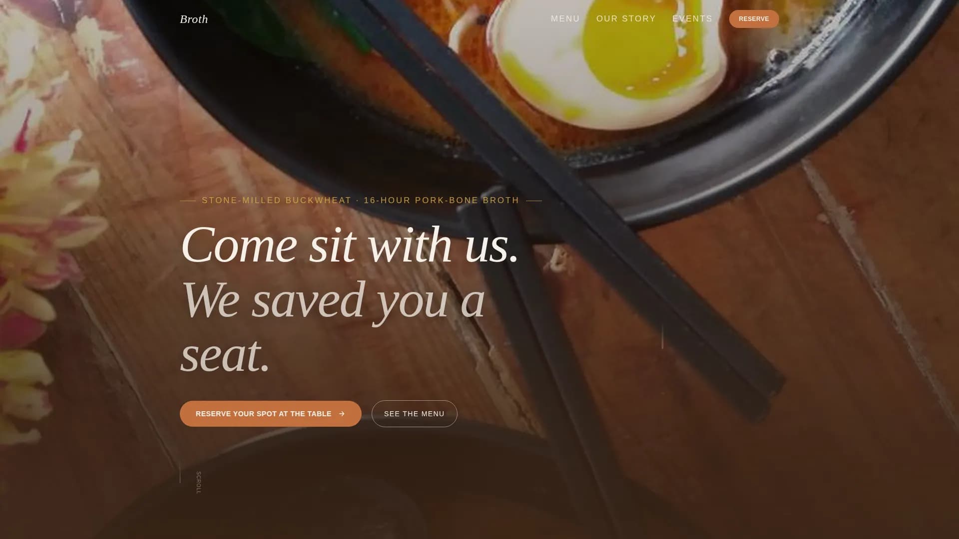 Broth — Premium Ramen Experience Landing Page Template