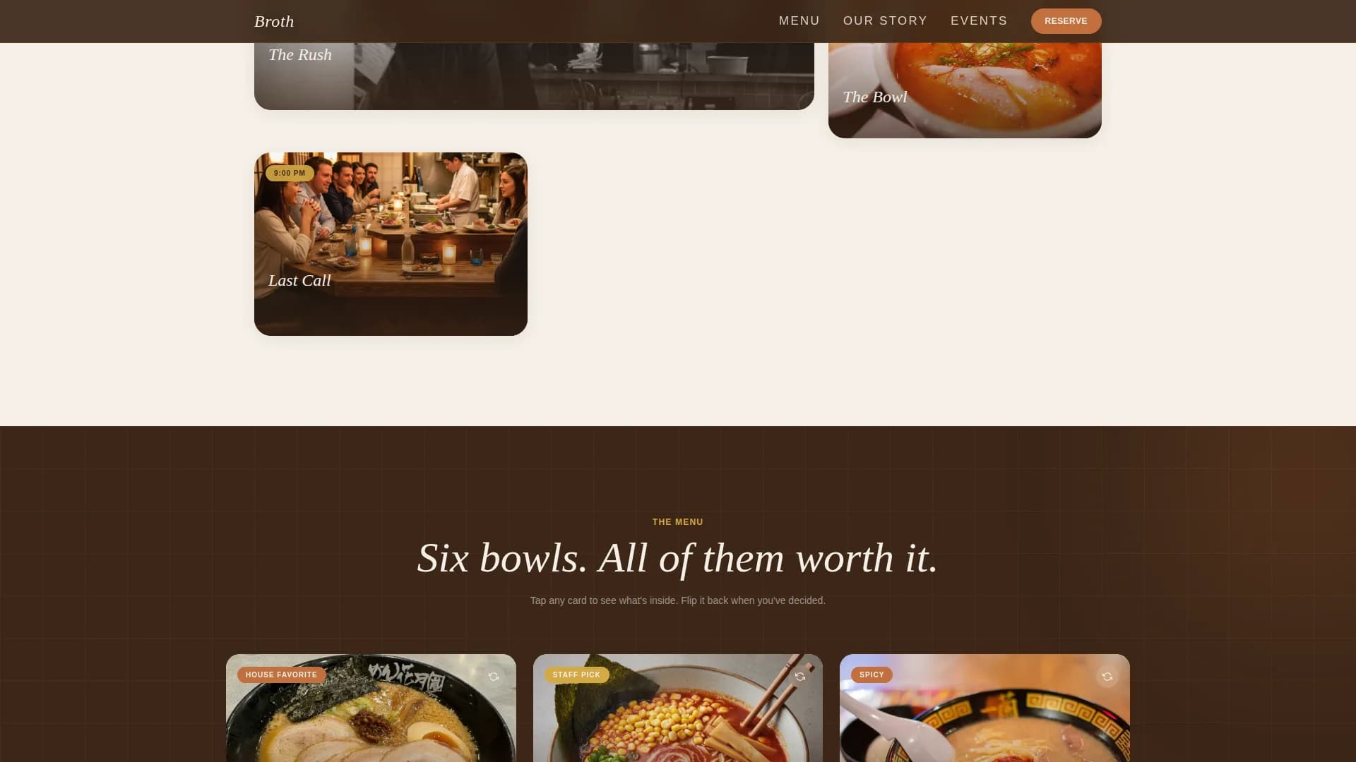 Broth — Premium Ramen Experience Landing Page Template