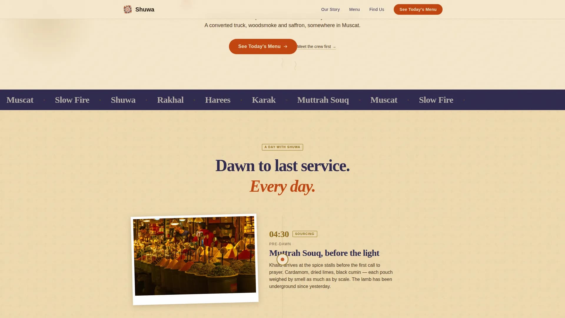 Shuwa — Mobile Street Cuisine Landing Page Template