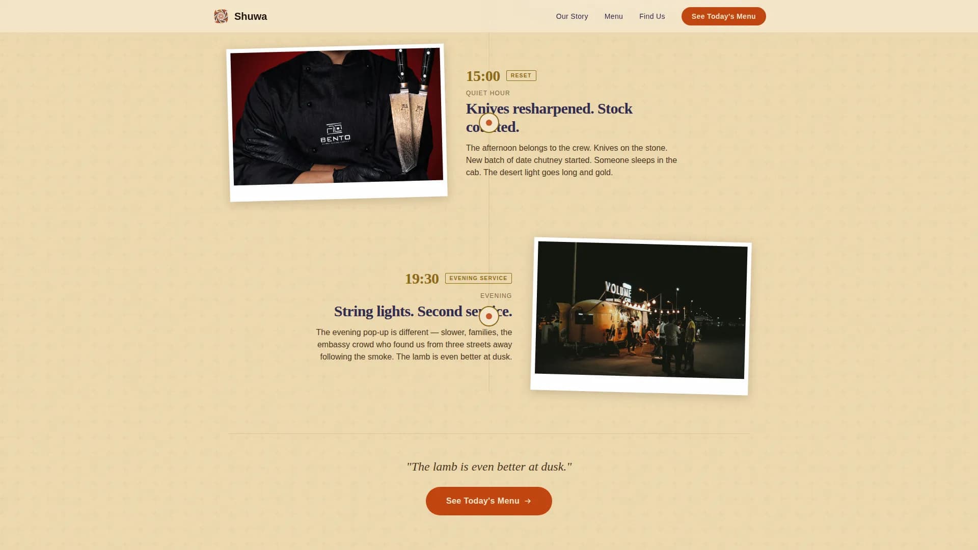 Shuwa — Mobile Street Cuisine Landing Page Template