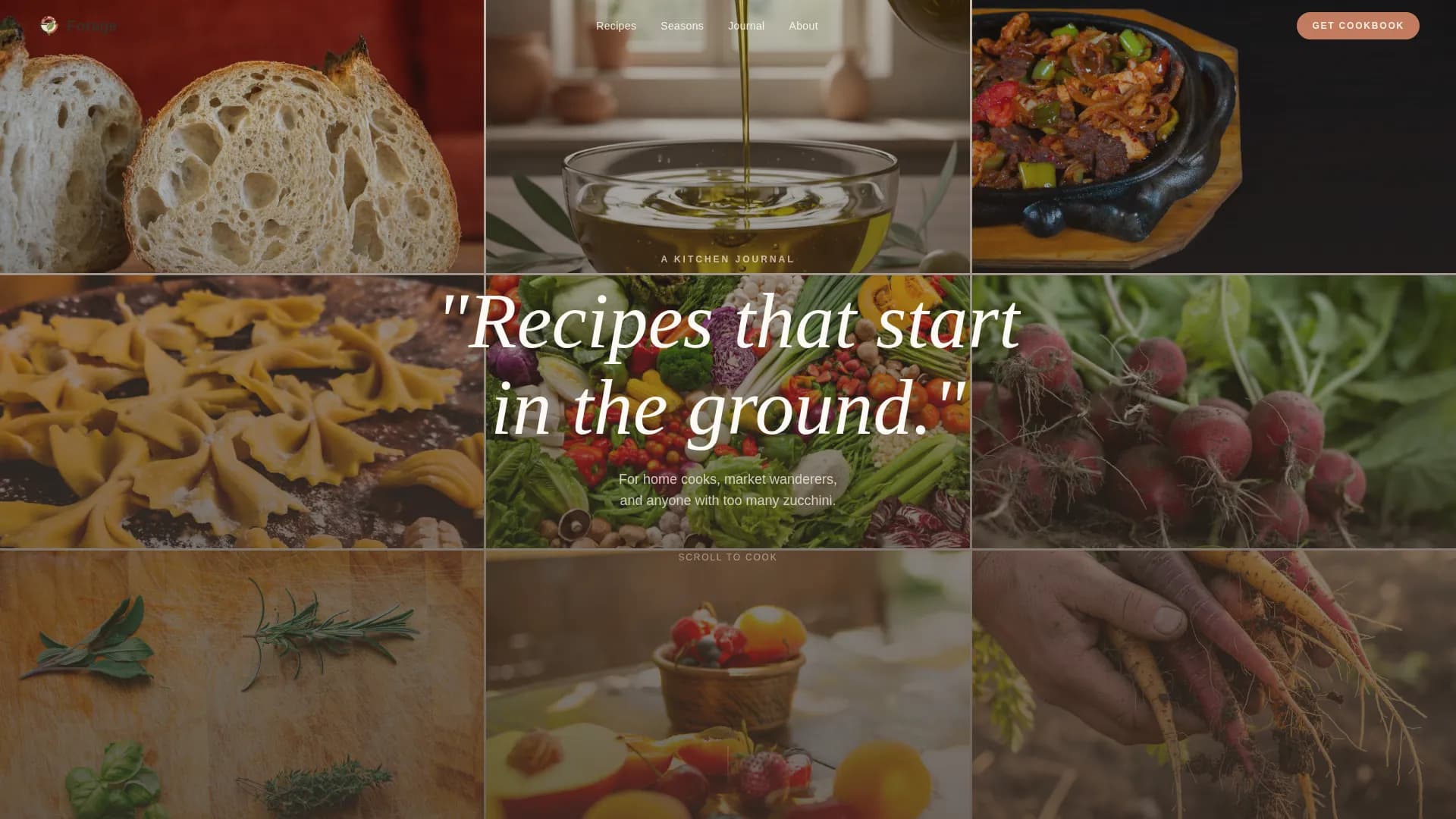 Forage — Authentic Farm Cookbook Landing Page Template