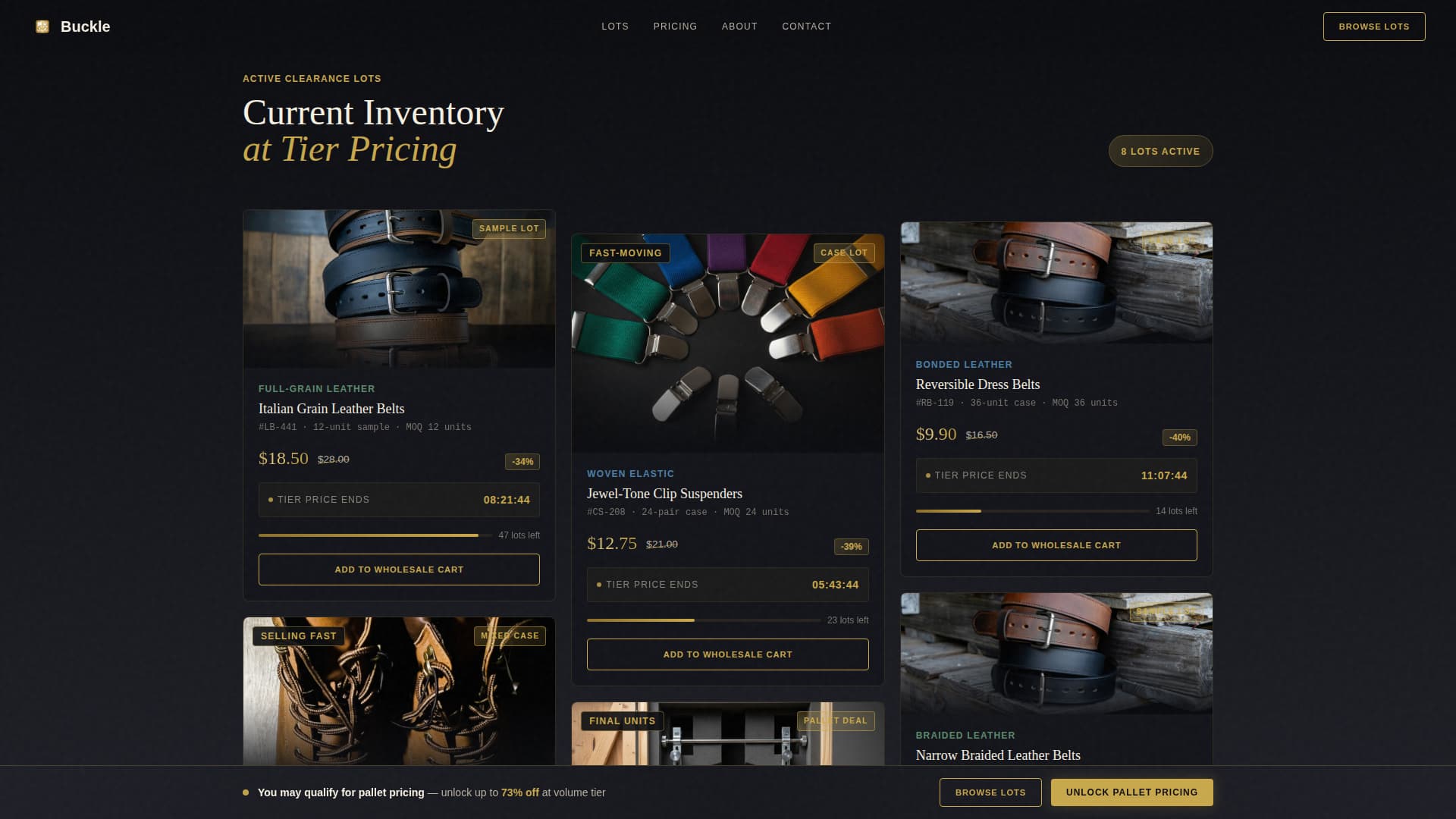 Belts & Suspenders Store Pricing Website Template