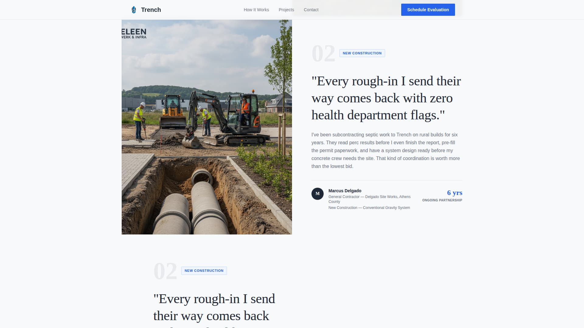 Septic System Installer Business Booking Website Template