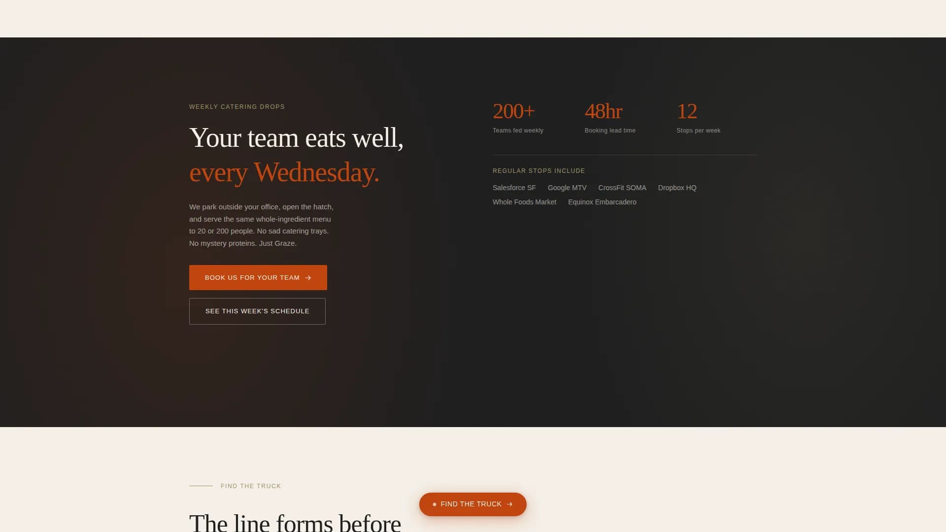 Nomad — Wholesome Food Truck Landing Page Template