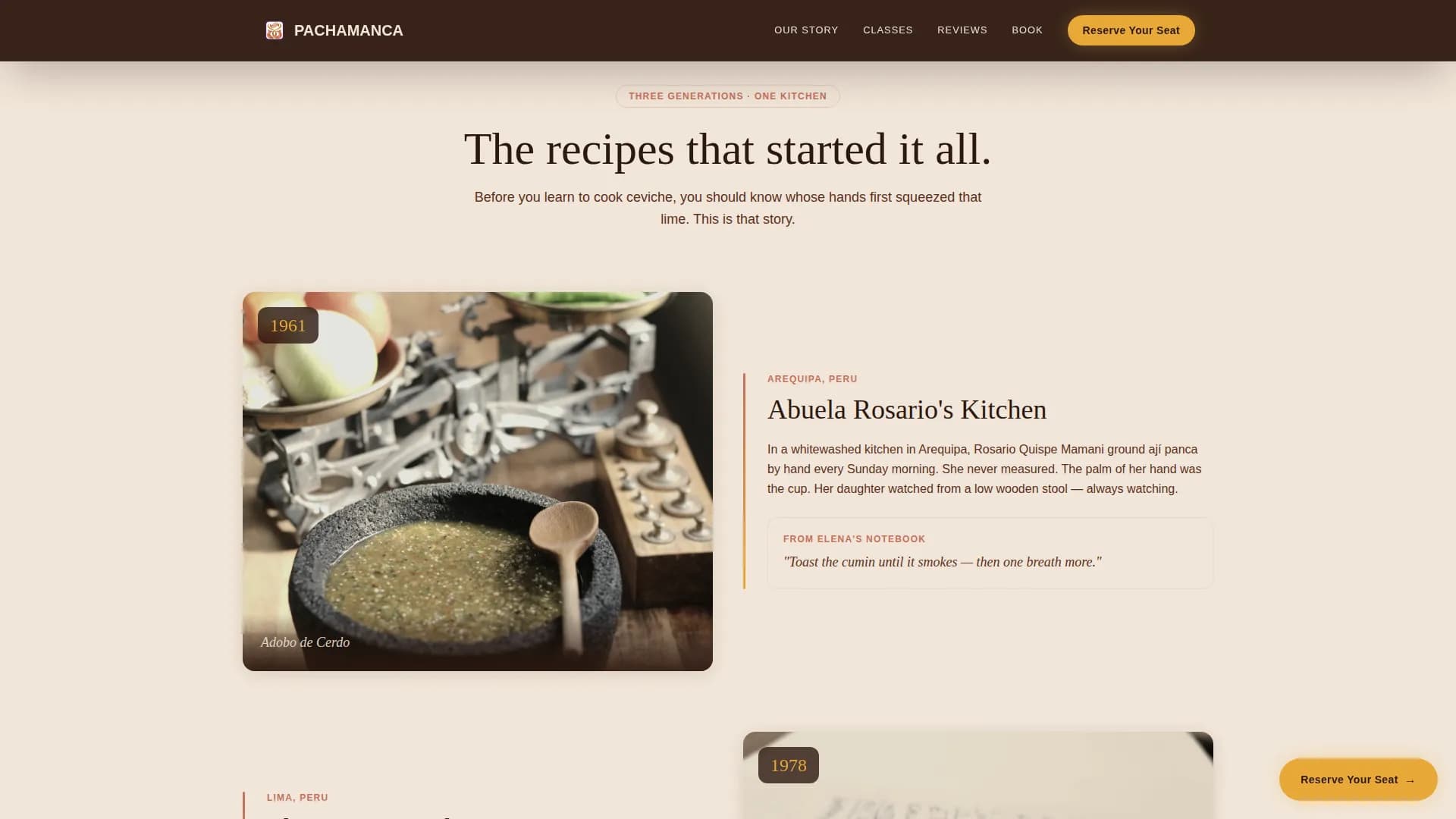 Tierra — Ancestral Cooking Academy Landing Page Template