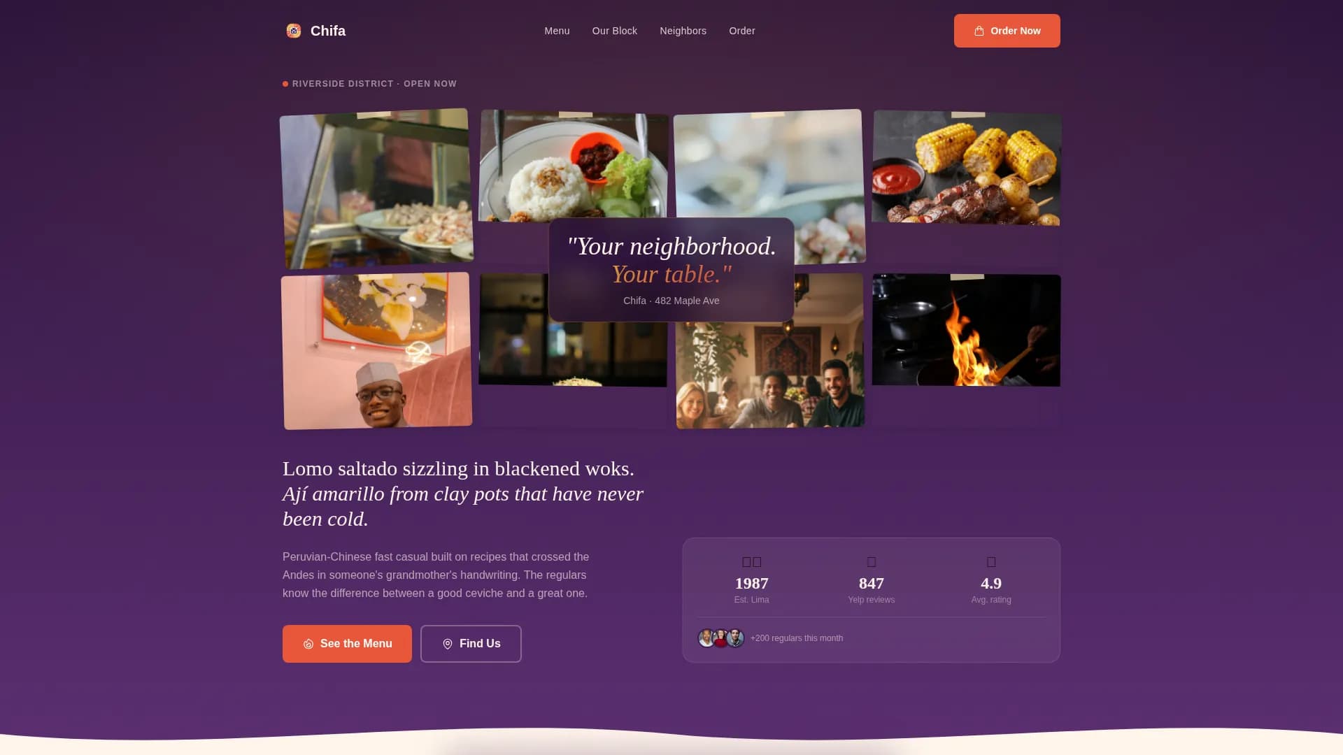 Fusion — Artisanal Peruvian Bistro Landing Page Template