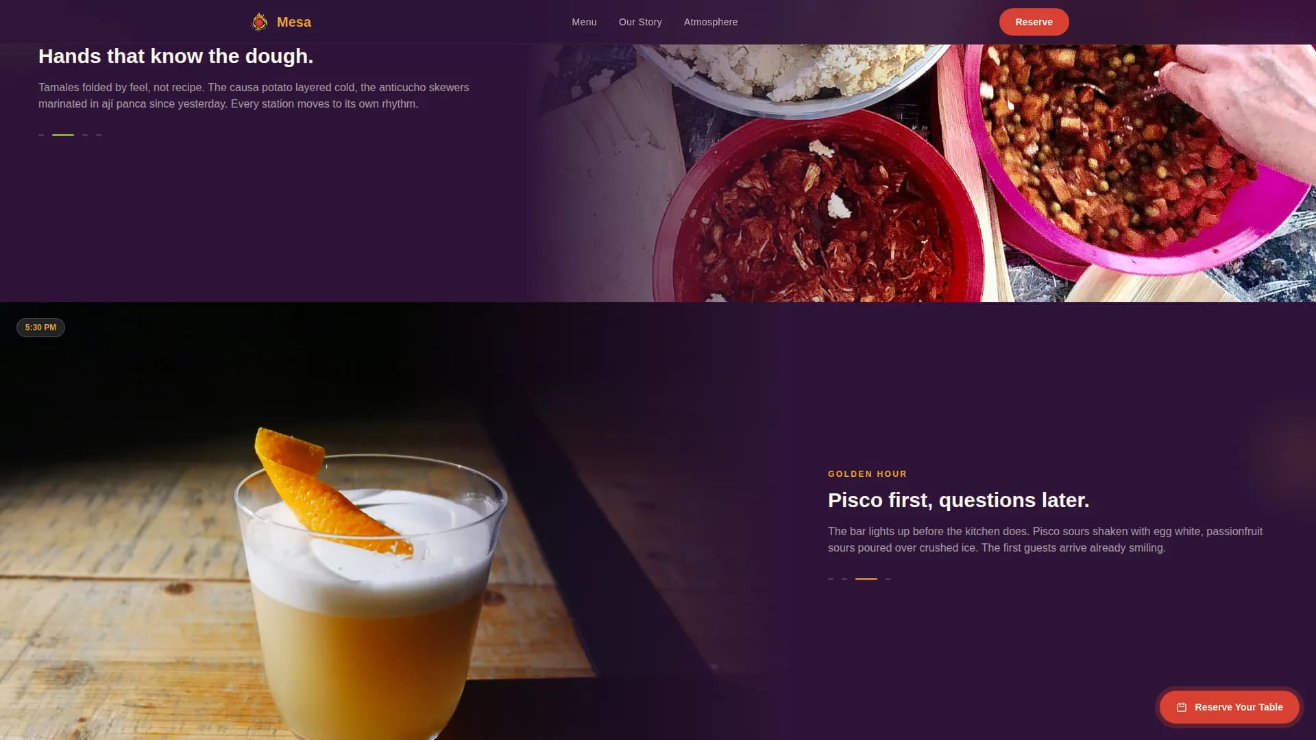 Fuego — Dynamic Peruvian Dining Landing Page Template
