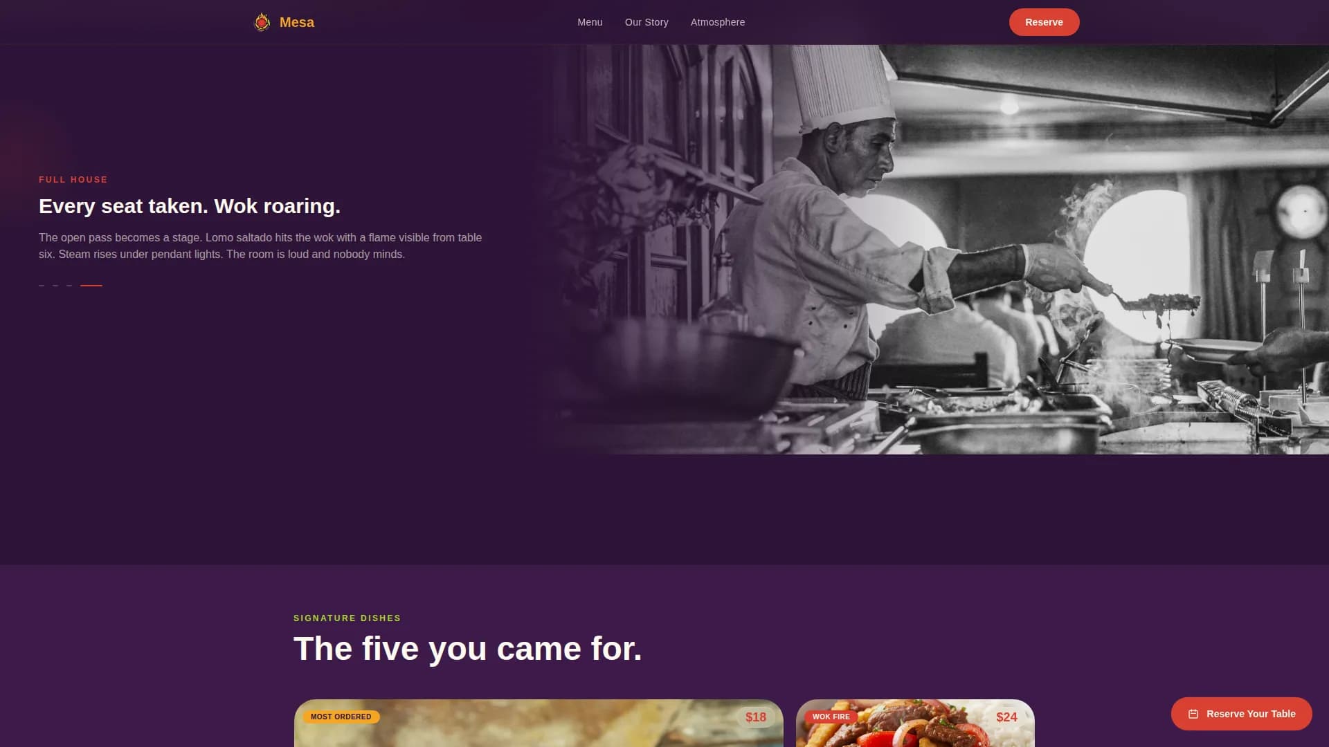 Fuego — Dynamic Peruvian Dining Landing Page Template
