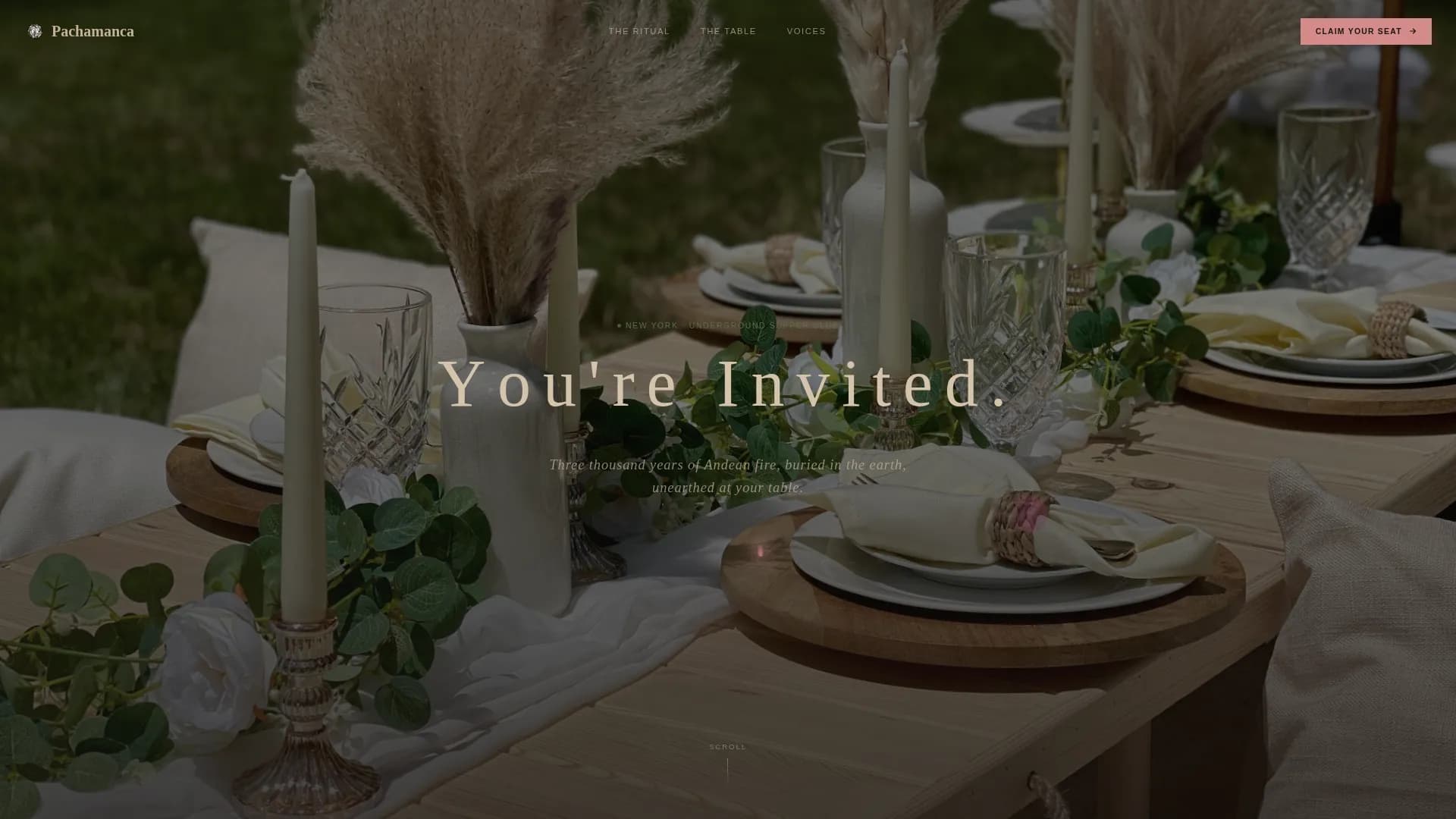 Tambo — Experiential Supper Club Landing Page Template