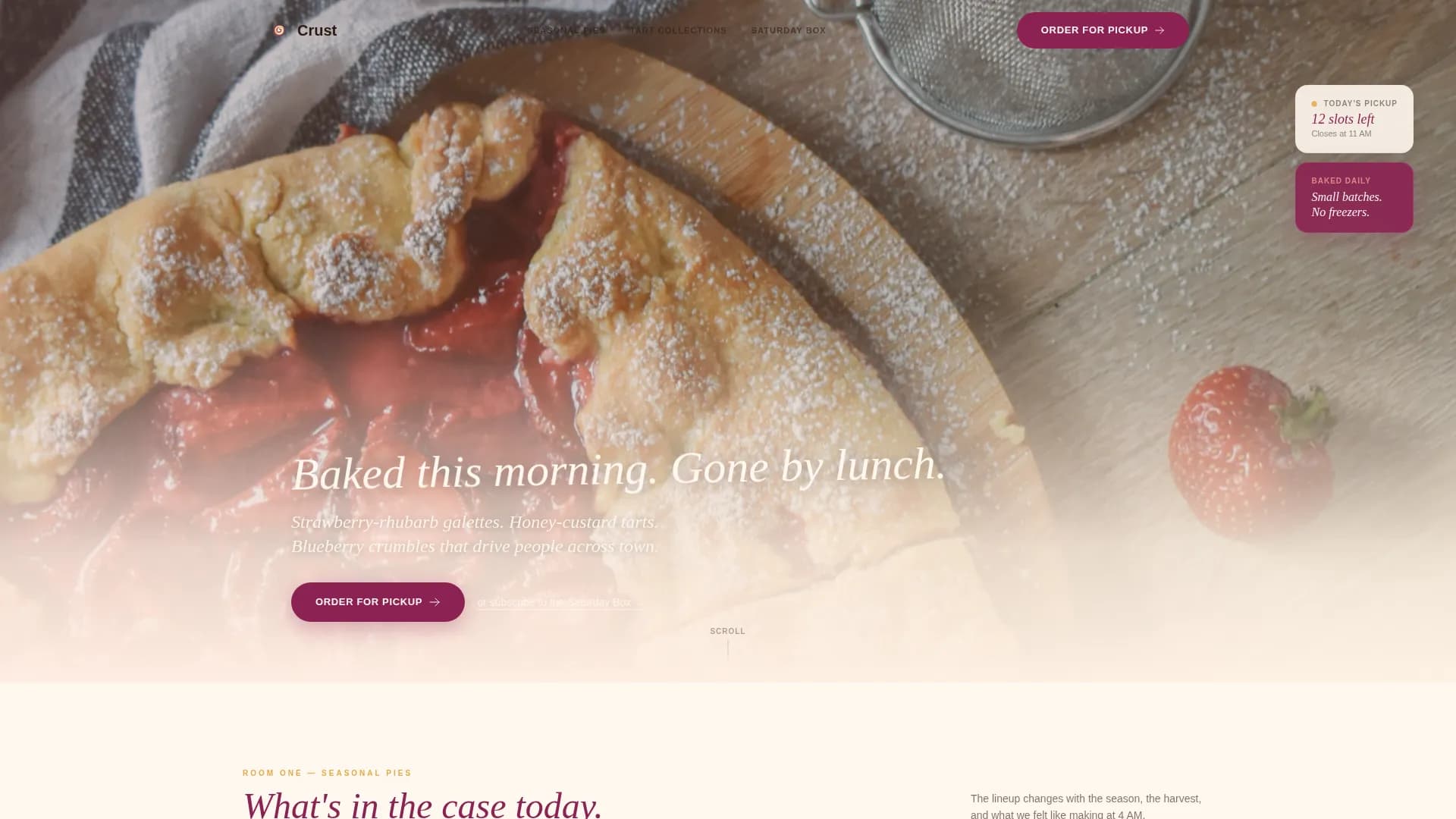 Artisan Pie & Tart Shop Order Website Template