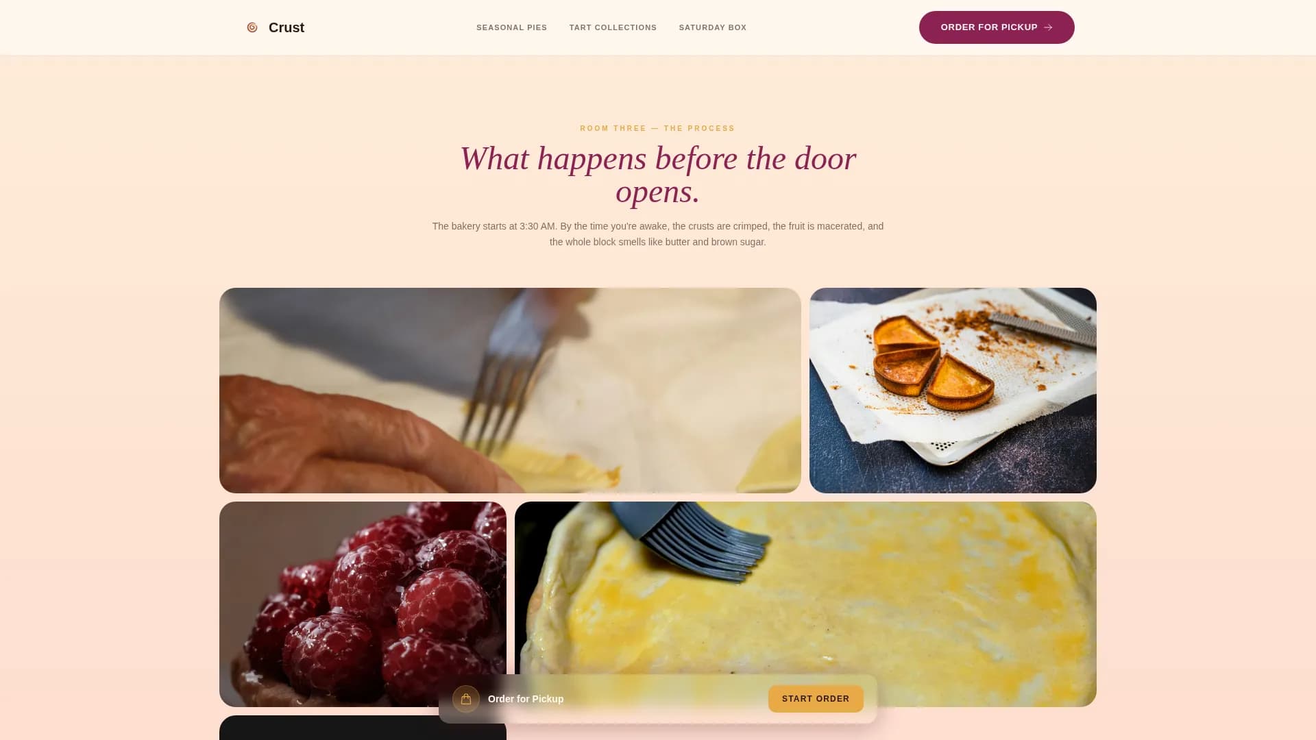 Artisan Pie & Tart Shop Order Website Template