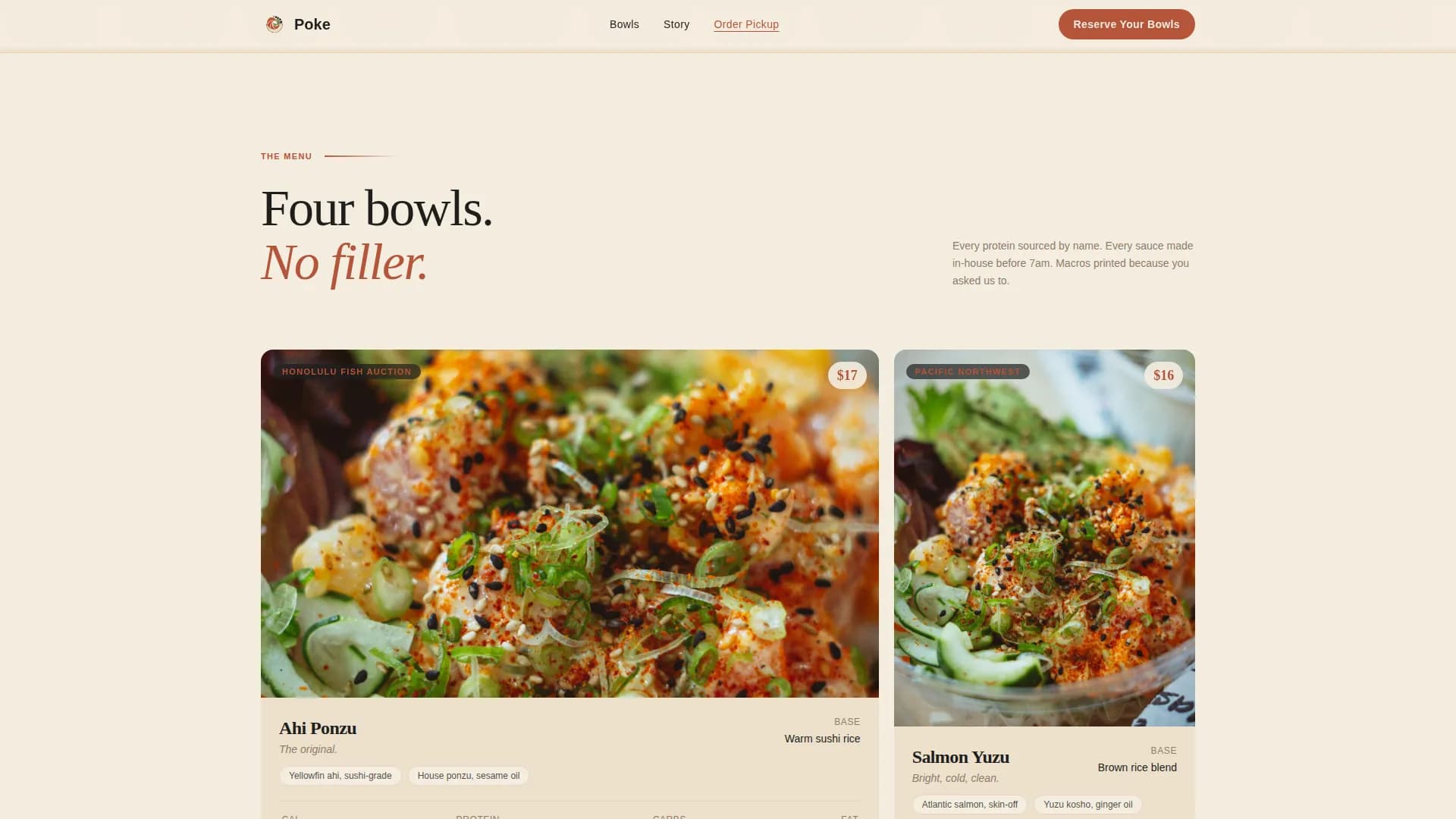 Umami — Artisan Bowl Bar Landing Page Template