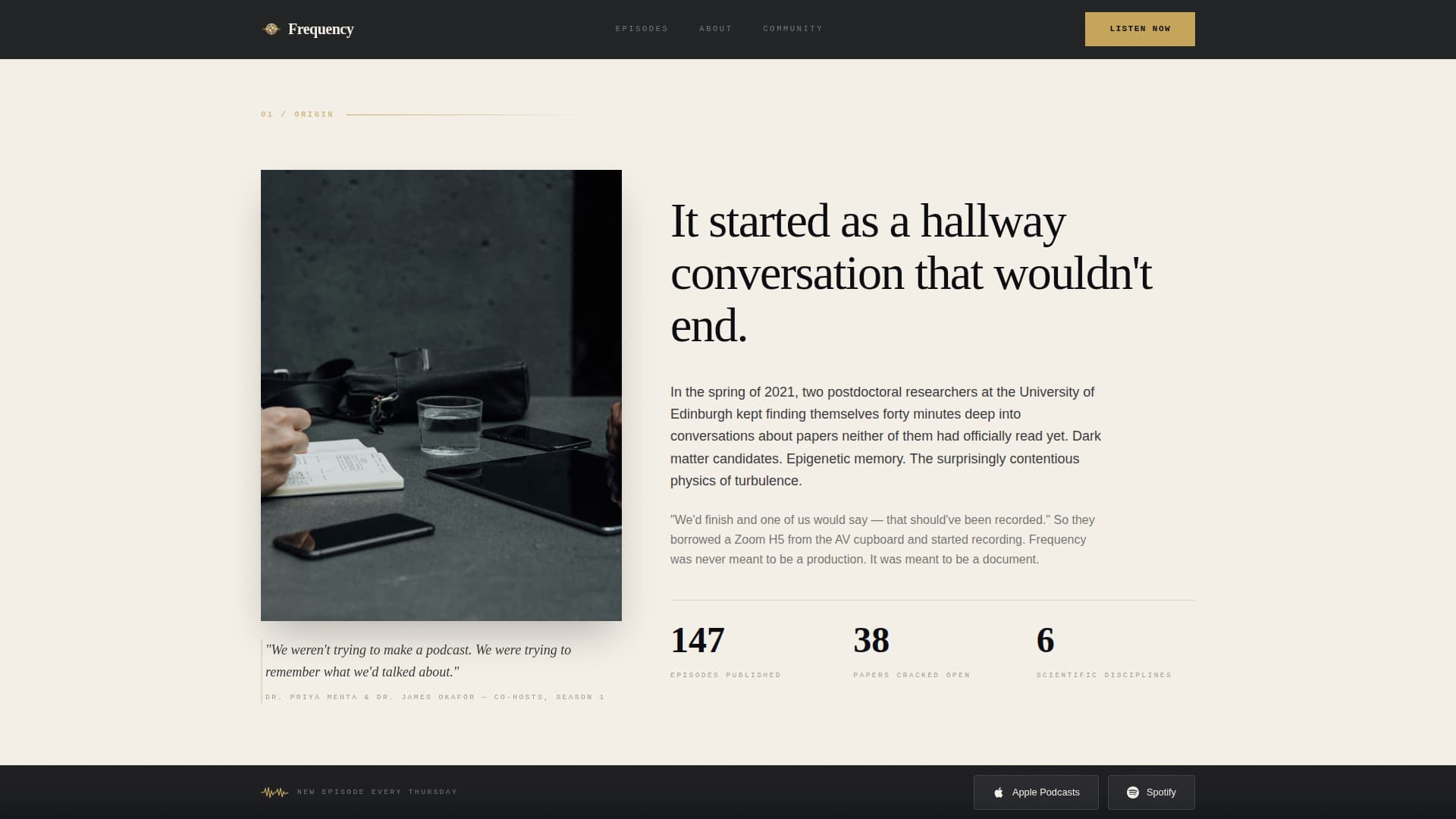 Wavelength — Compelling Science Podcast Landing Page Template