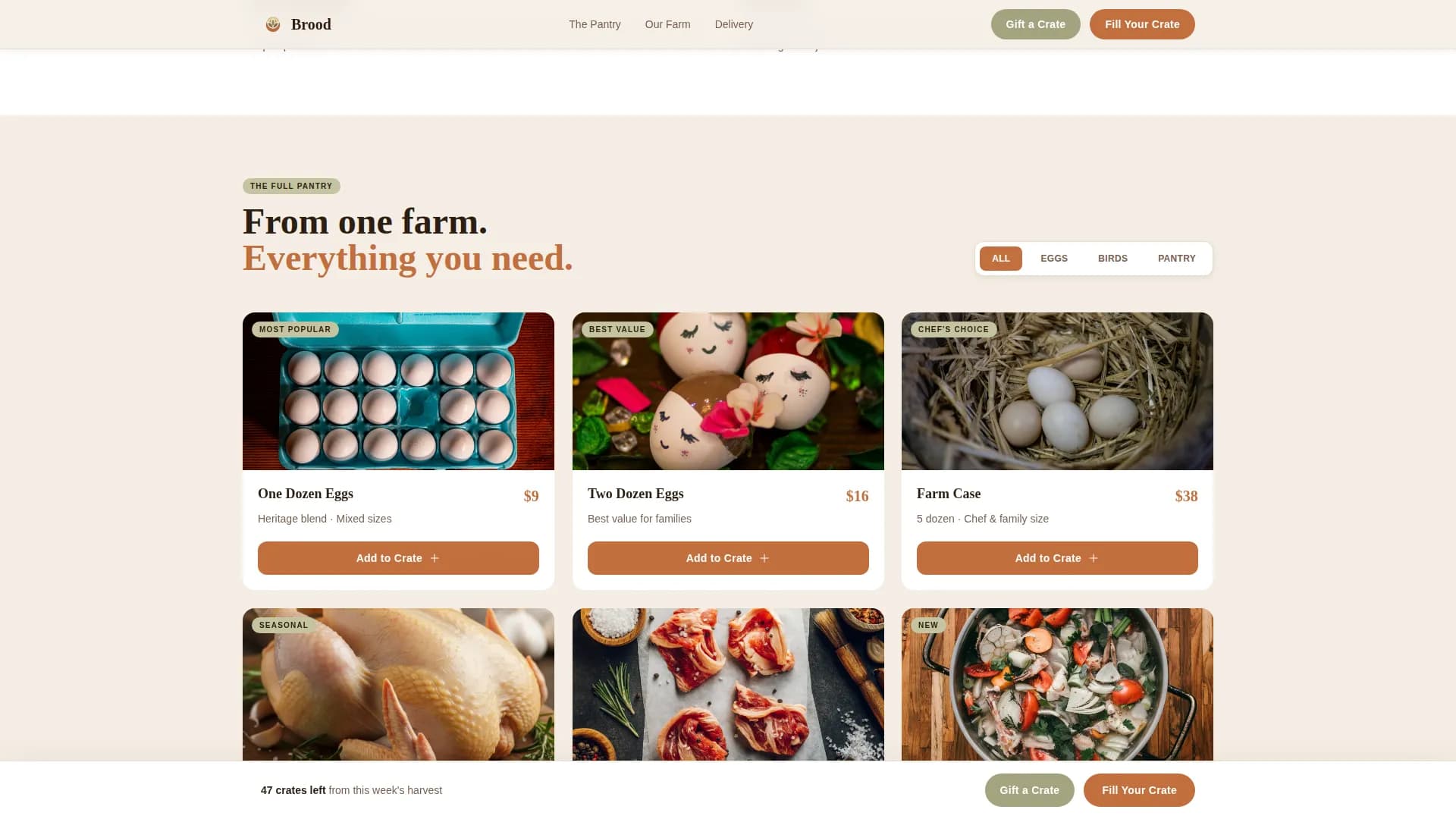 Poultry — Heritage Direct Farm Landing Page Template