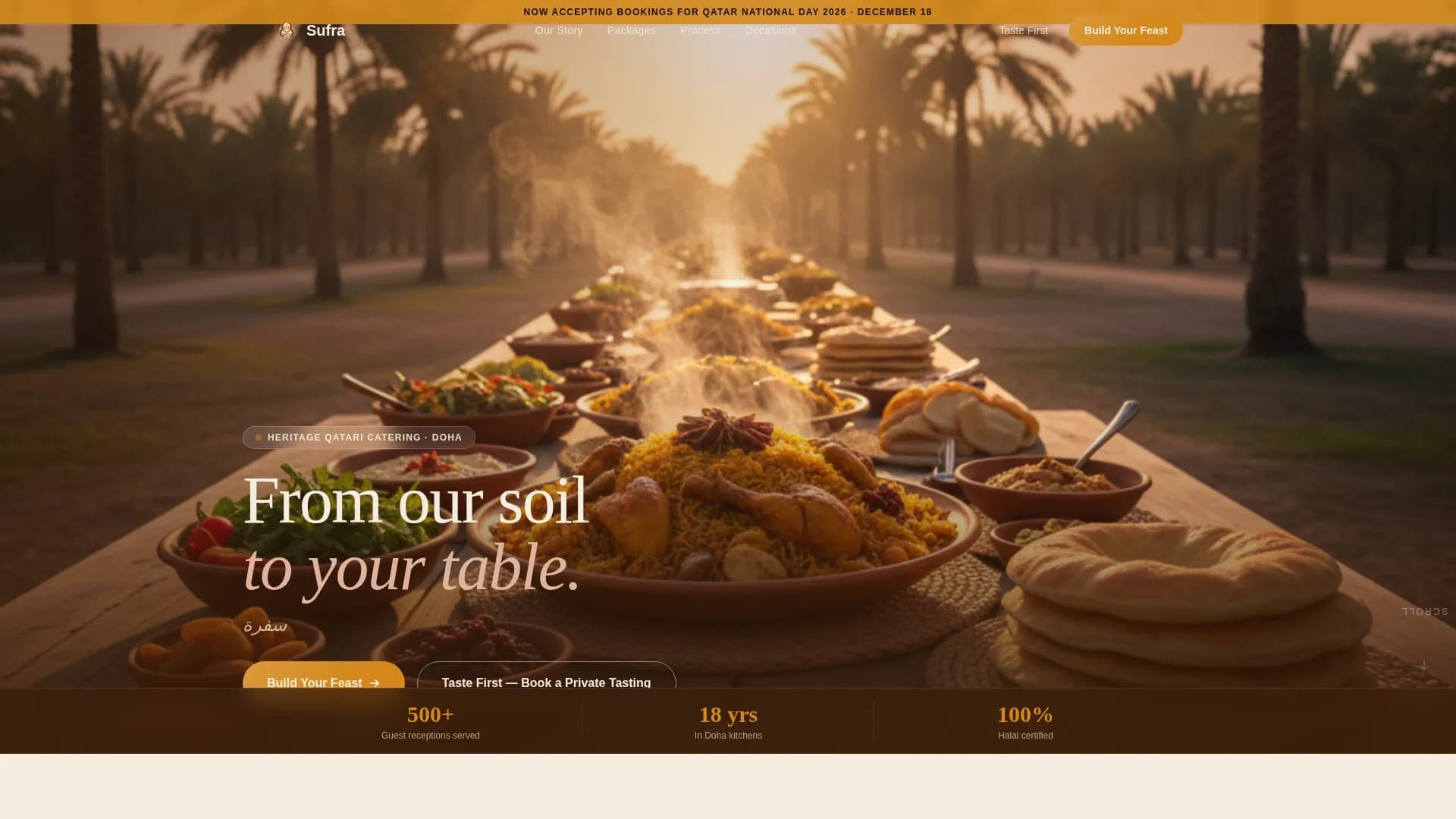 Sufra - Authentic Qatari Catering Landing Page Template