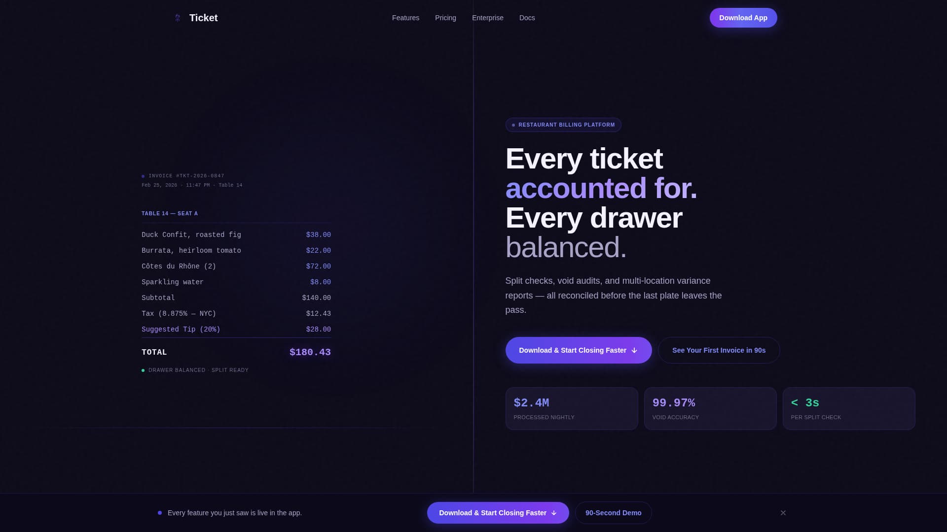 Restaurant Software & SaaS Professional Website Template